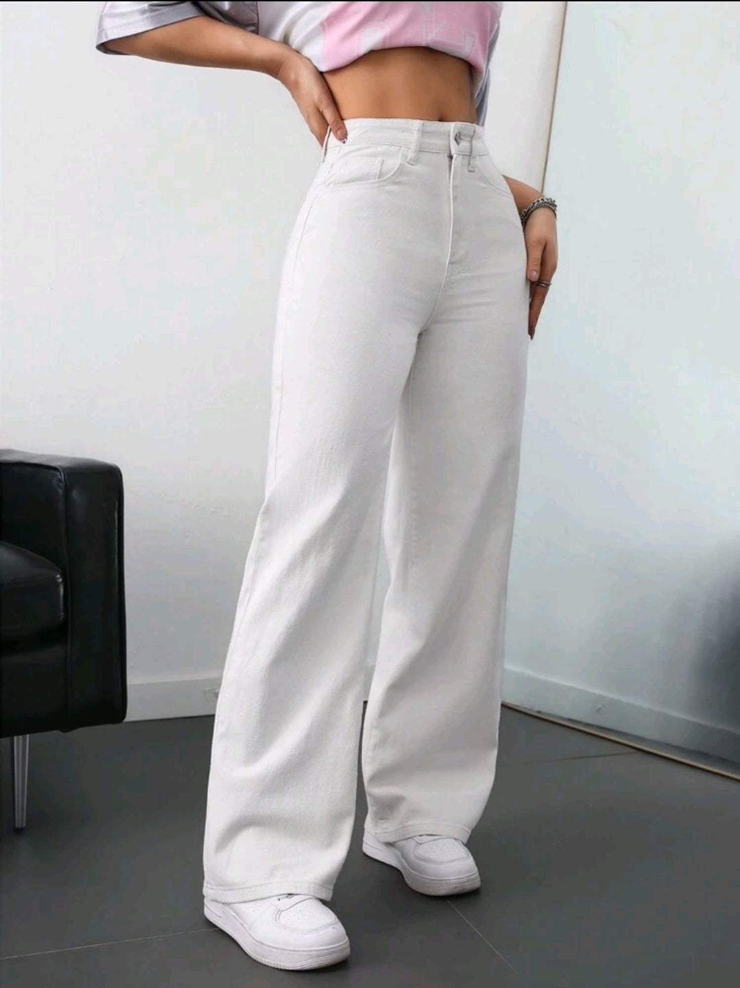 Jeanoix Jeans droits de couleur unie, pratiques et polyvalents