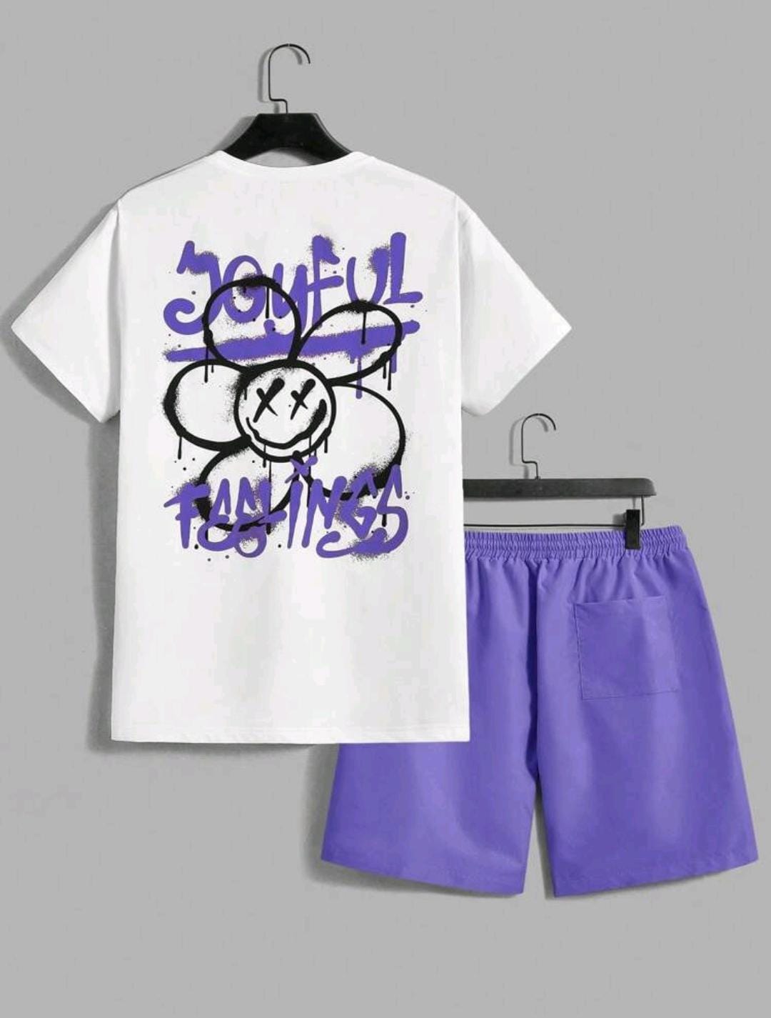 Manfinity EMRG Ensemble de t-shirt décontracté à col rond et à manches courtes