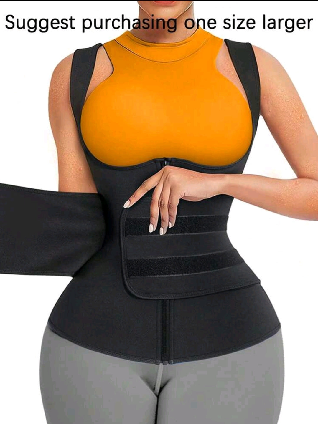 Veste de sport zippée devant avec taille-corset ajustable par boucle et boucle