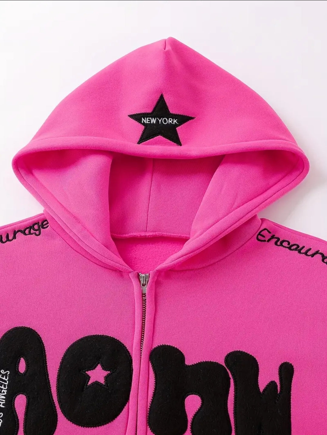 Sweat-shirt à capuche élégant pour femme avec alphabet brodé, haut décontracté