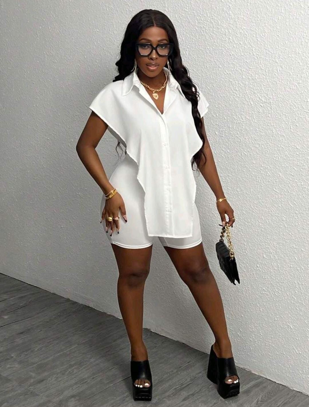 Ensemble 2 pièces pour femmes comprenant un t-shirt rouge ample décontracté à manches courtes