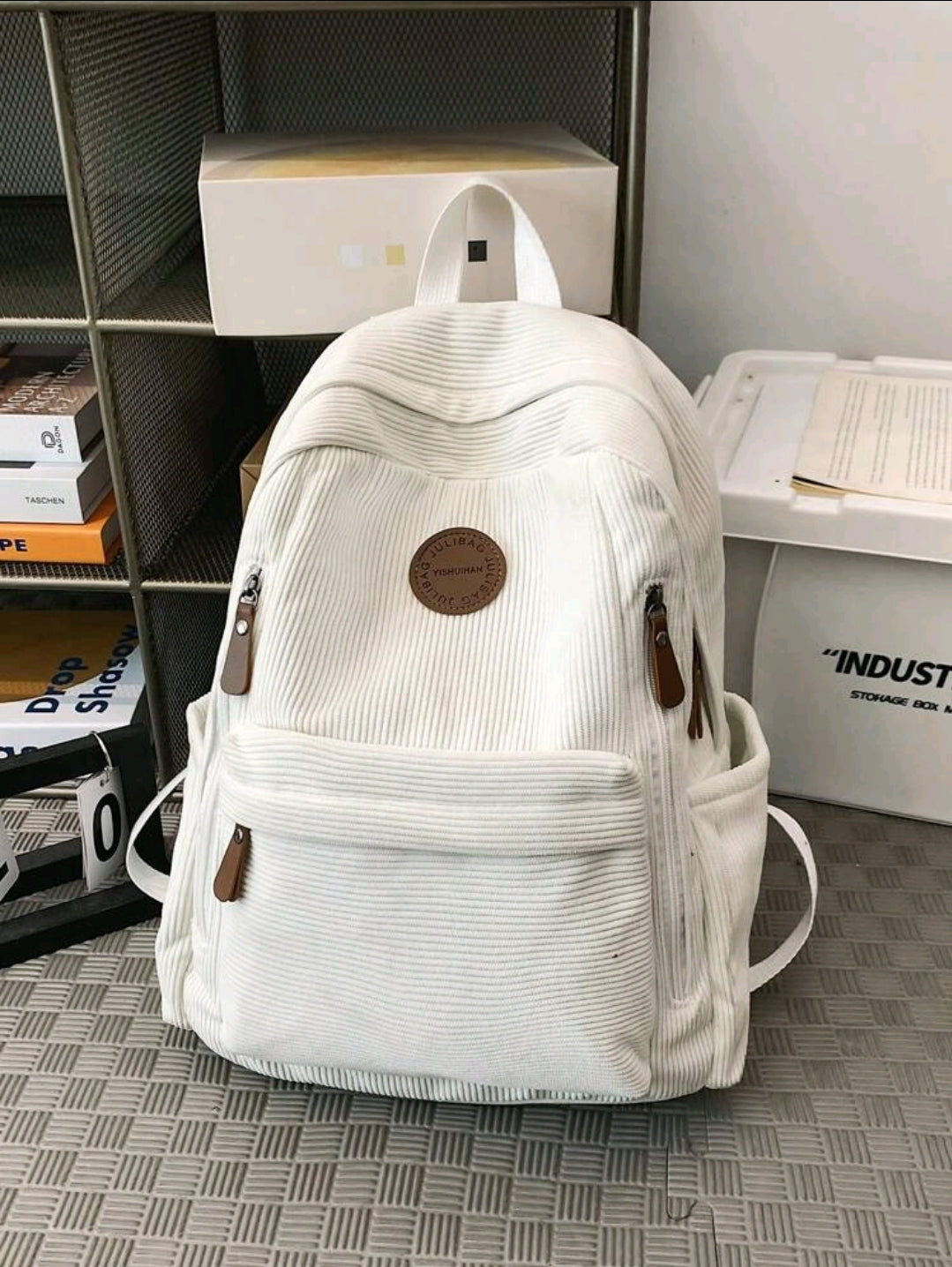 Petit sac à dos en velours côtelé pour étudiants universitaires, sac à dos décontracté et léger pour les lycéens et lycéennes, convient pour un ordinateur