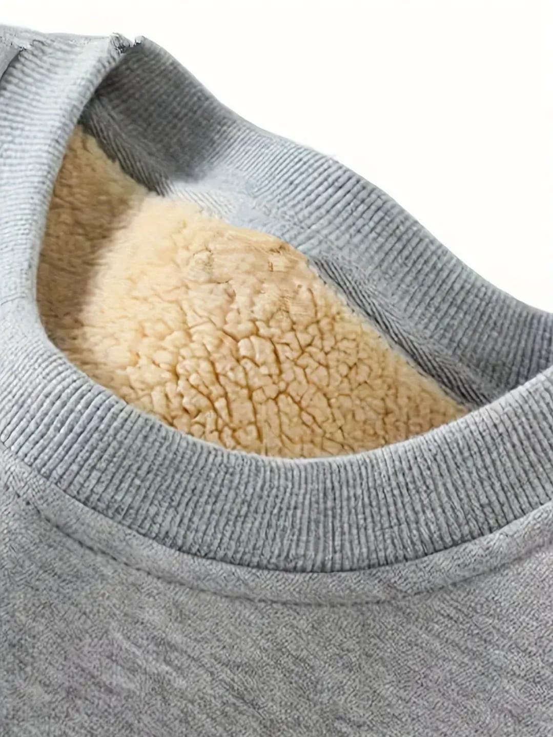Sweatshirts décontractés à col rond pour hommes - Tissu tricoté épais en molleton 100 % polyester