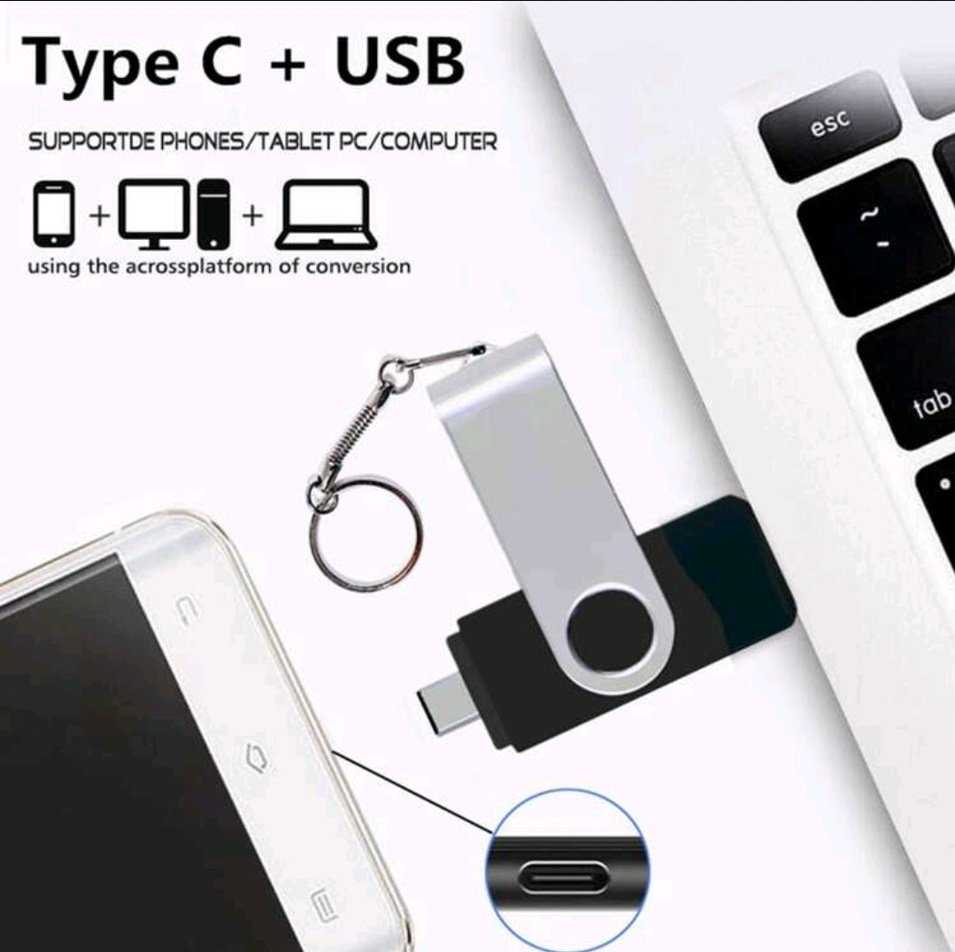 Biyetimi Type C Interface Usb 2.0 OTG Disque Flash 64GB 32GB Smart Phone Tablet PC 128GB Pendrives Capacité Réelle Clé USB