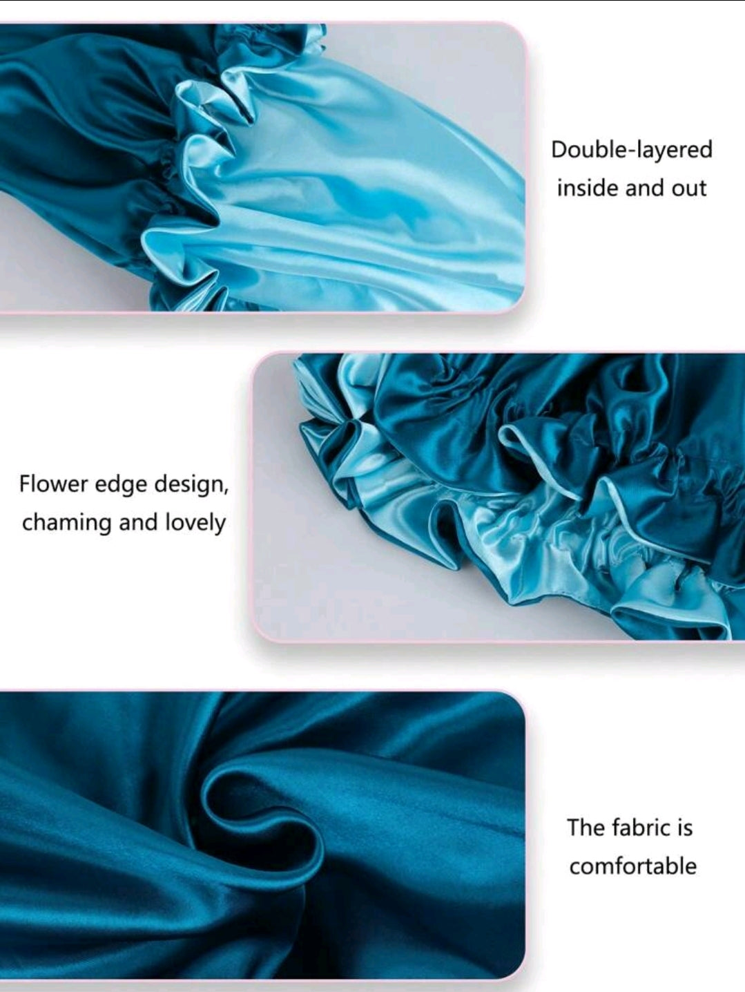 1 pièce Bonnet de sommeil doublé en satin pour femmes, coiffe pour perruques