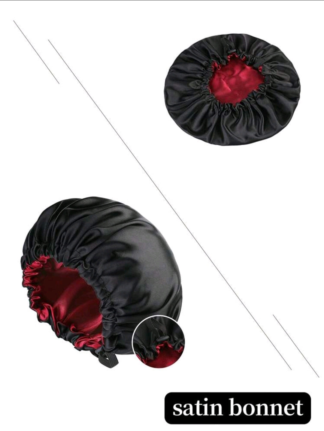 1 pièce Bonnet de satin Grande taille réversible à double épaisseur Ajustable Chapeau turbant de nuit