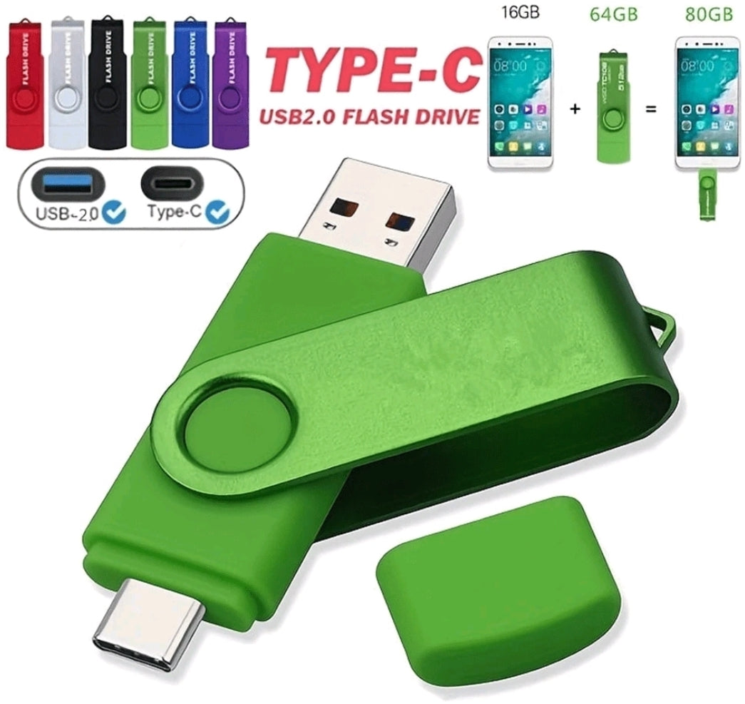 Biyetimi Type C Interface Usb 2.0 OTG Disque Flash 64GB 32GB Smart Phone Tablet PC 128GB Pendrives Capacité Réelle Clé USB