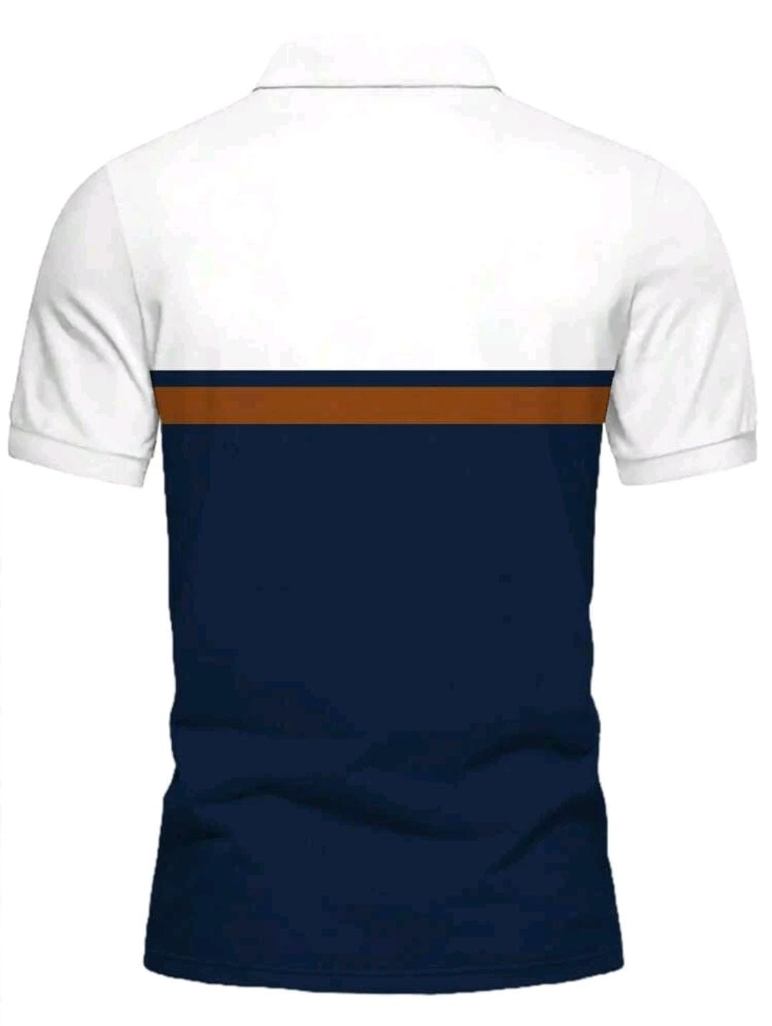 Manfinity Dauomo Chemise polo décontractée pour hommes à rayures estivales à manches courtes avec impression de lettres, pour le travail ou les loisirs