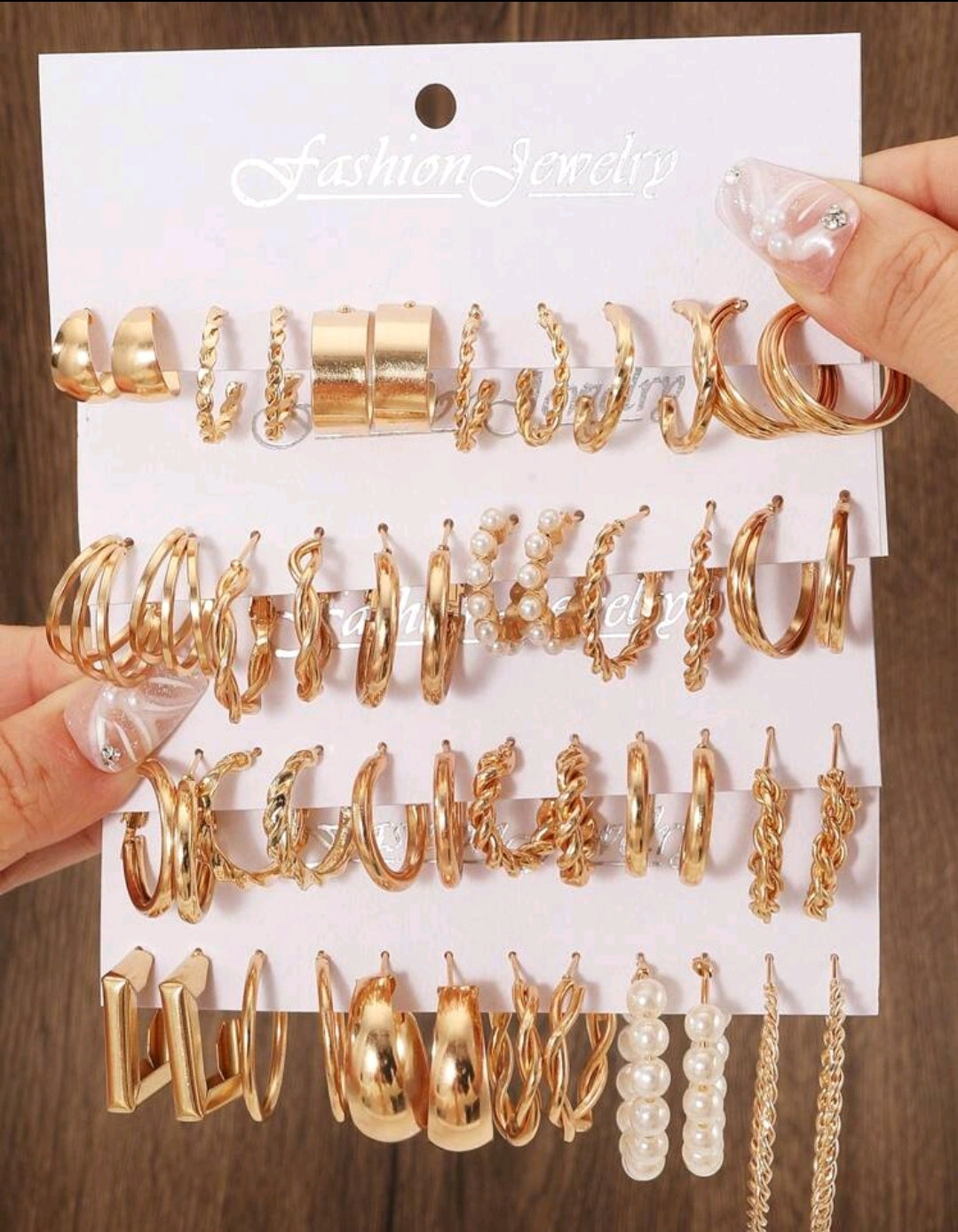 48 Pcs/ensemble Boucles D'oreilles Larges Multicouches Imitant Les Perles Torsadées, Parfaites Pour Les Fêtes, Les Rendez-vous, Les Cadeaux Et Le Quotidien