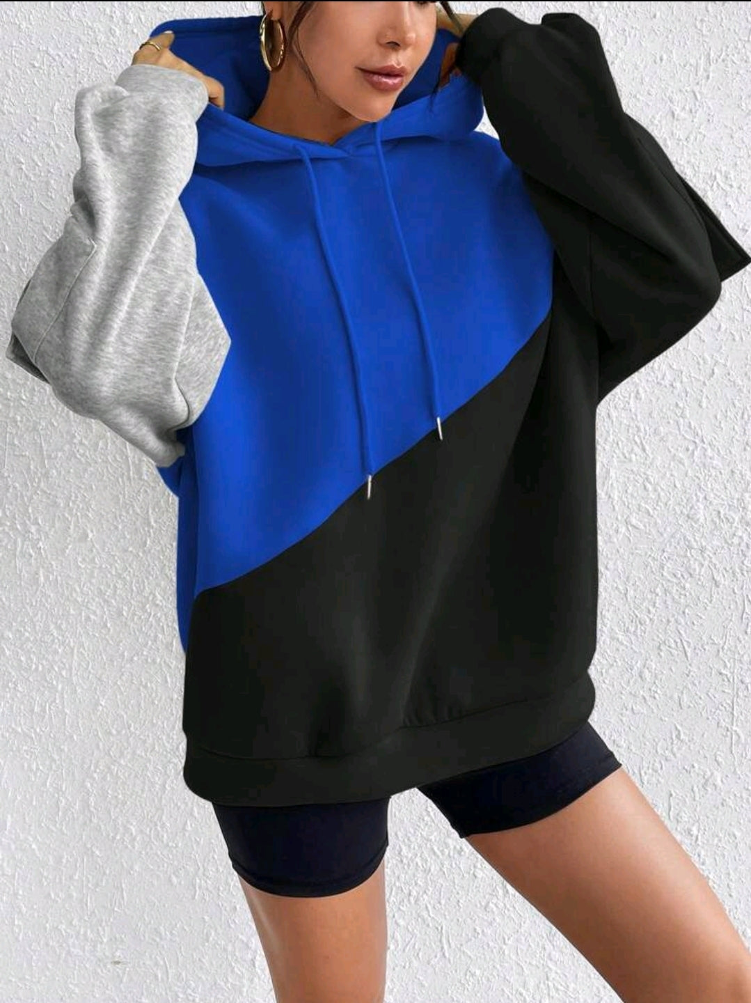 Flirla Sweat-shirt à capuche casual avec cordon de serrage
