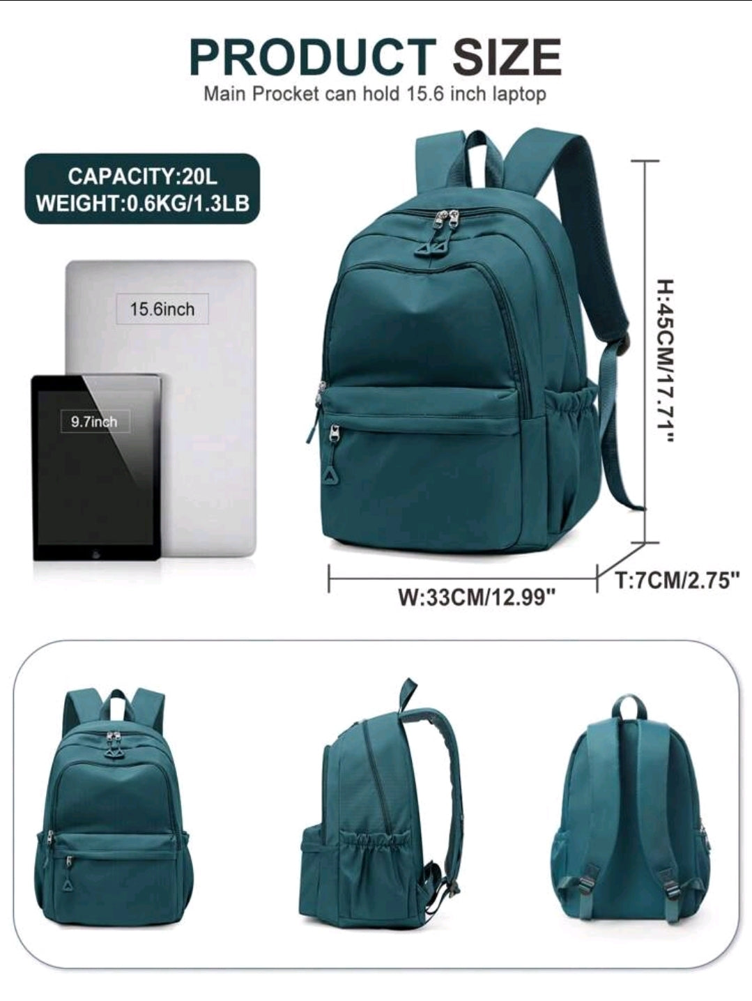 Grand sac à dos pour ordinateur portable pour femmes, sac à dos décontracté classique pour le collège