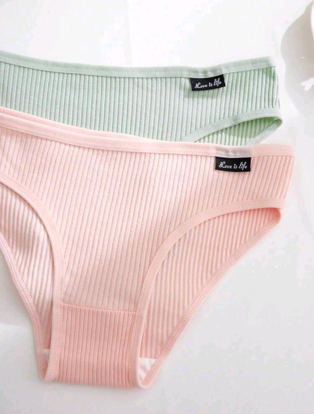 12 pièces Ensembles de culottes en tricot côtelé, respirants et confortables, sous-vêtements mignons pour filles