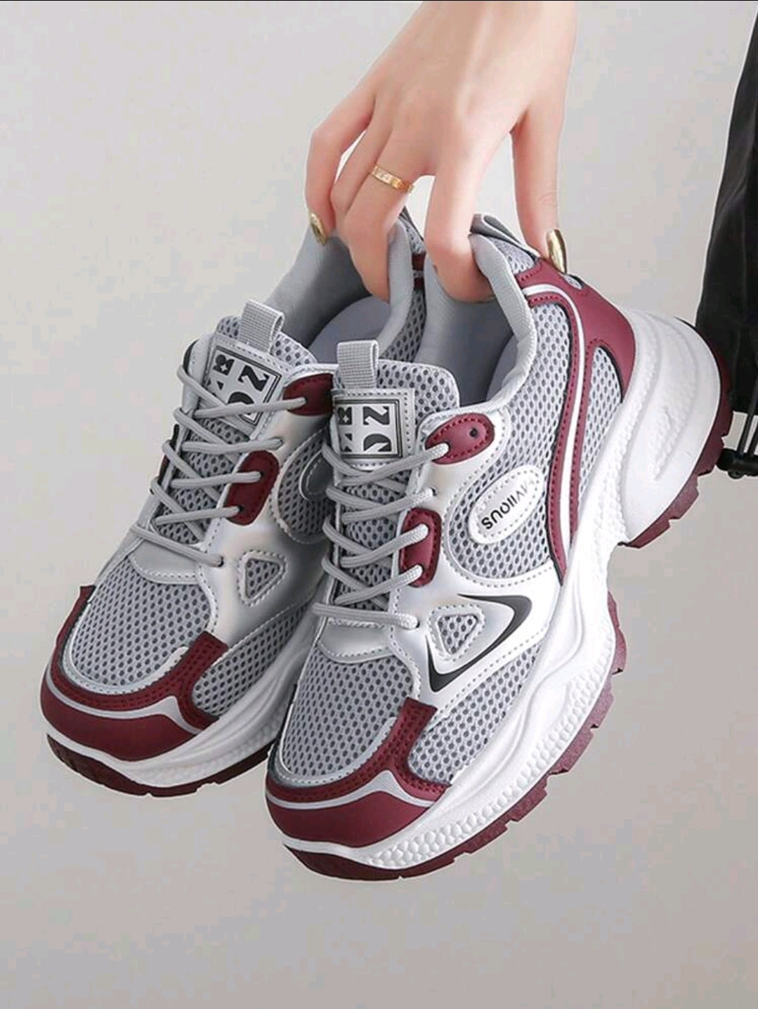 Chaussures de sport à semelle épaisse et plateforme pour femmes