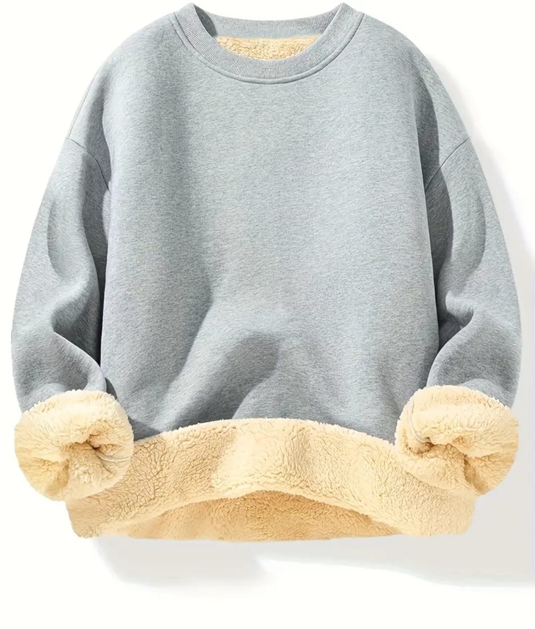 Sweatshirts décontractés à col rond pour hommes - Tissu tricoté épais en molleton 100 % polyester