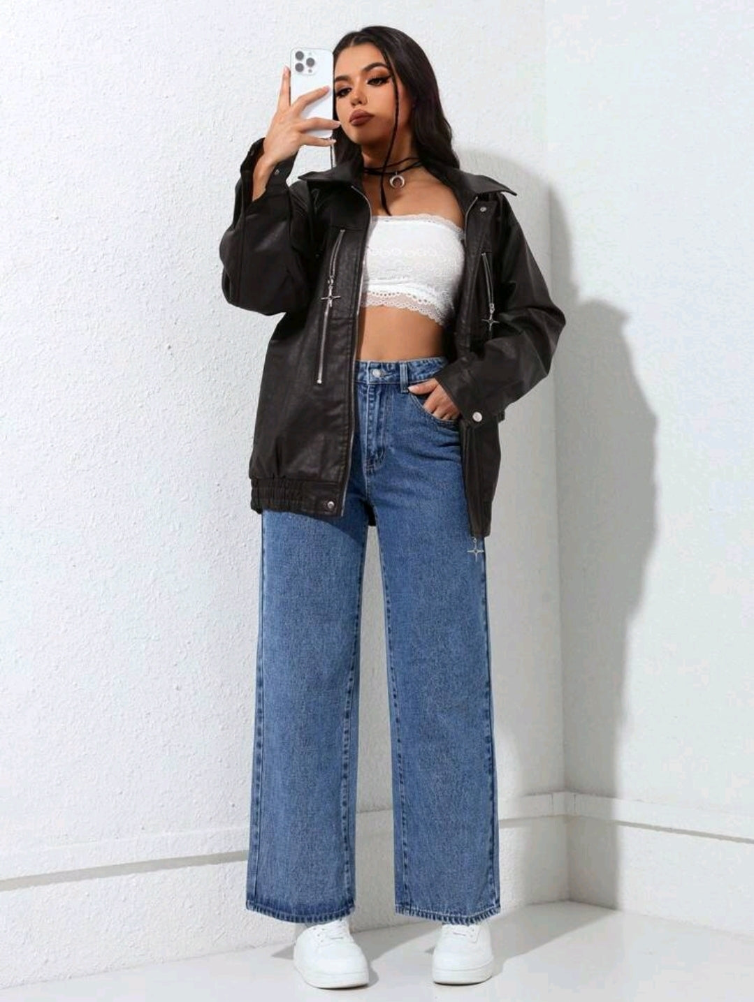 PETITE Jeans droits décontractés et déchirés pour femmes
