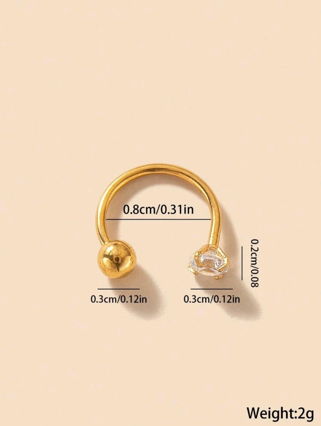 1 pièce Attirante et personnalisée simple style Y2K clou en acier inoxydable anneau/épingle de nez pour femmes