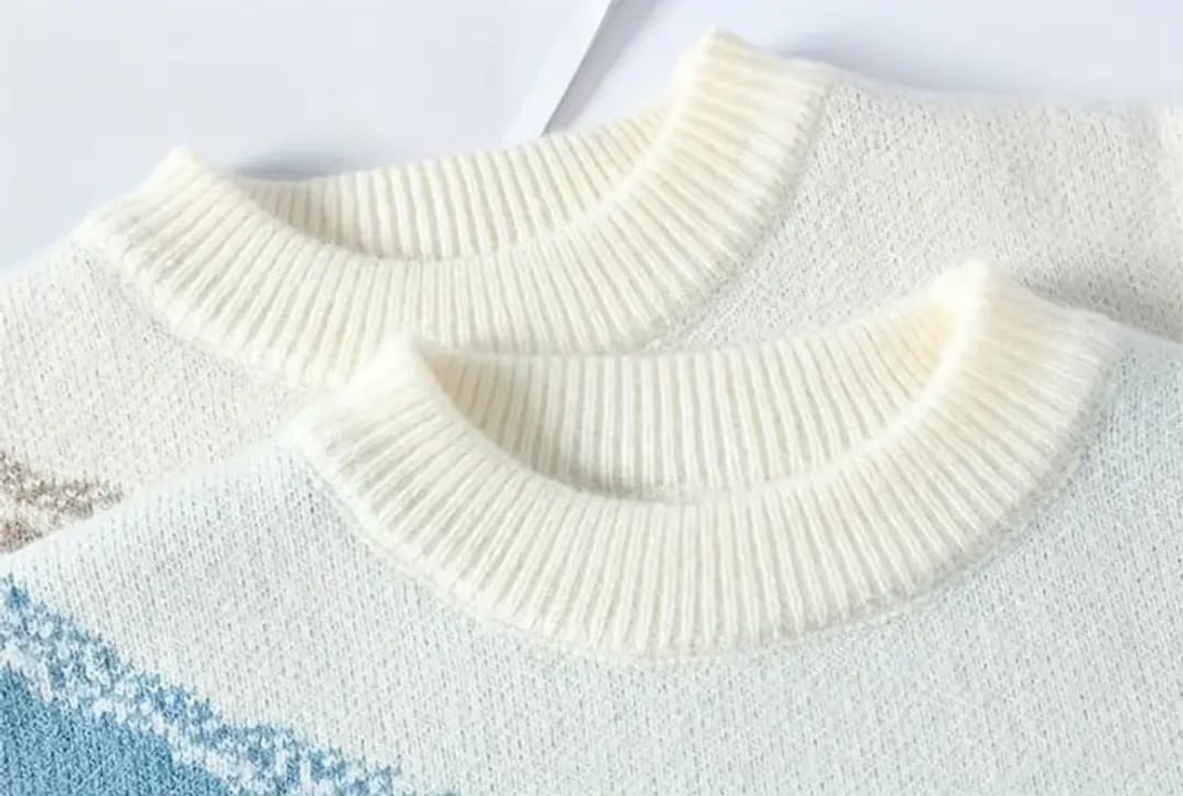 Pullover tricoté dégradé pour homme, pull décontracté à manches longues et col rond pour l'automne et l'hiver