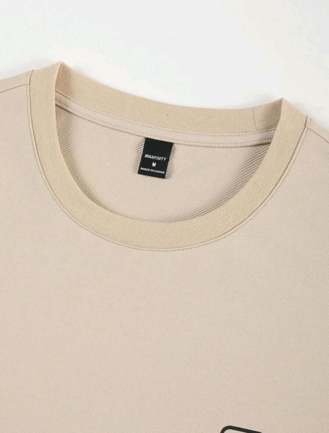 Manfinity Hypemode T-shirt casual à col rond et manches courtes