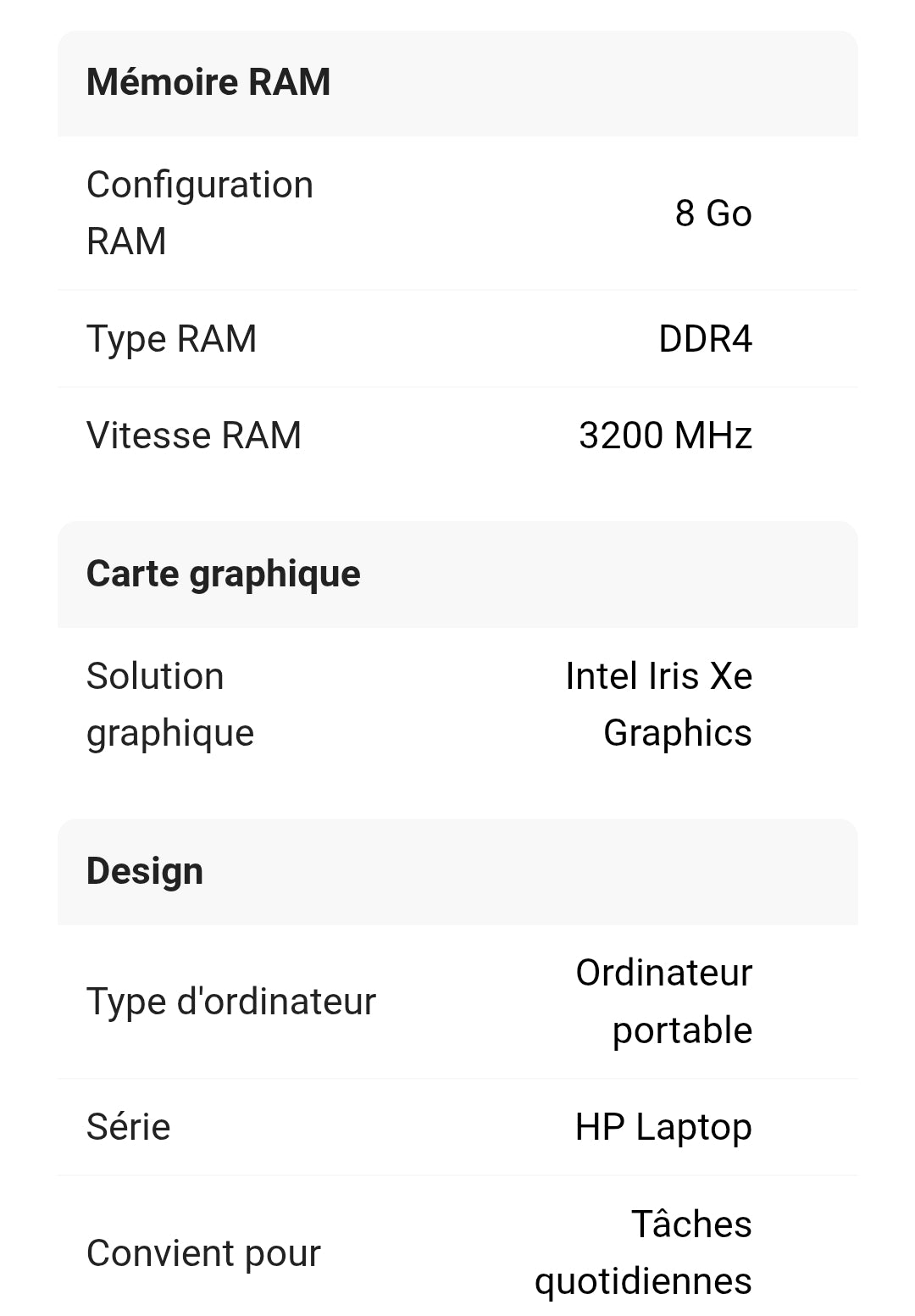 PC portables/ HP /| Laptop 15s-fq5016nb Natural Silve