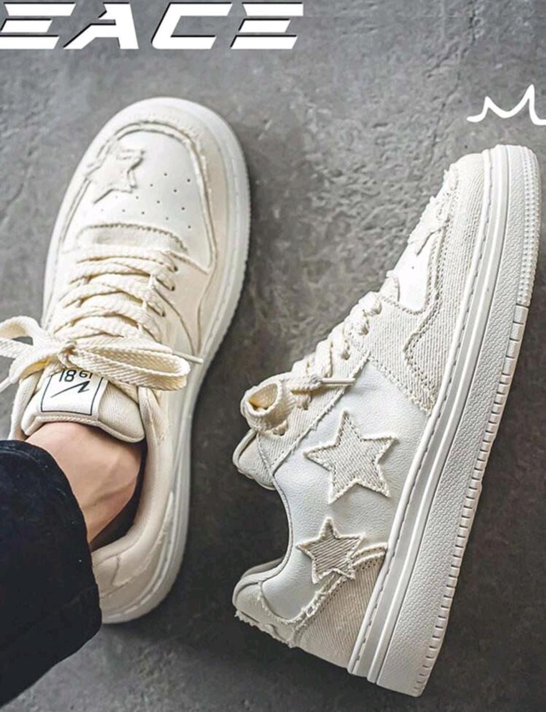 Nouvelles chaussures en canevas à semelle épaisse et respirante, baskets casual à motif étoile, polyvalentes