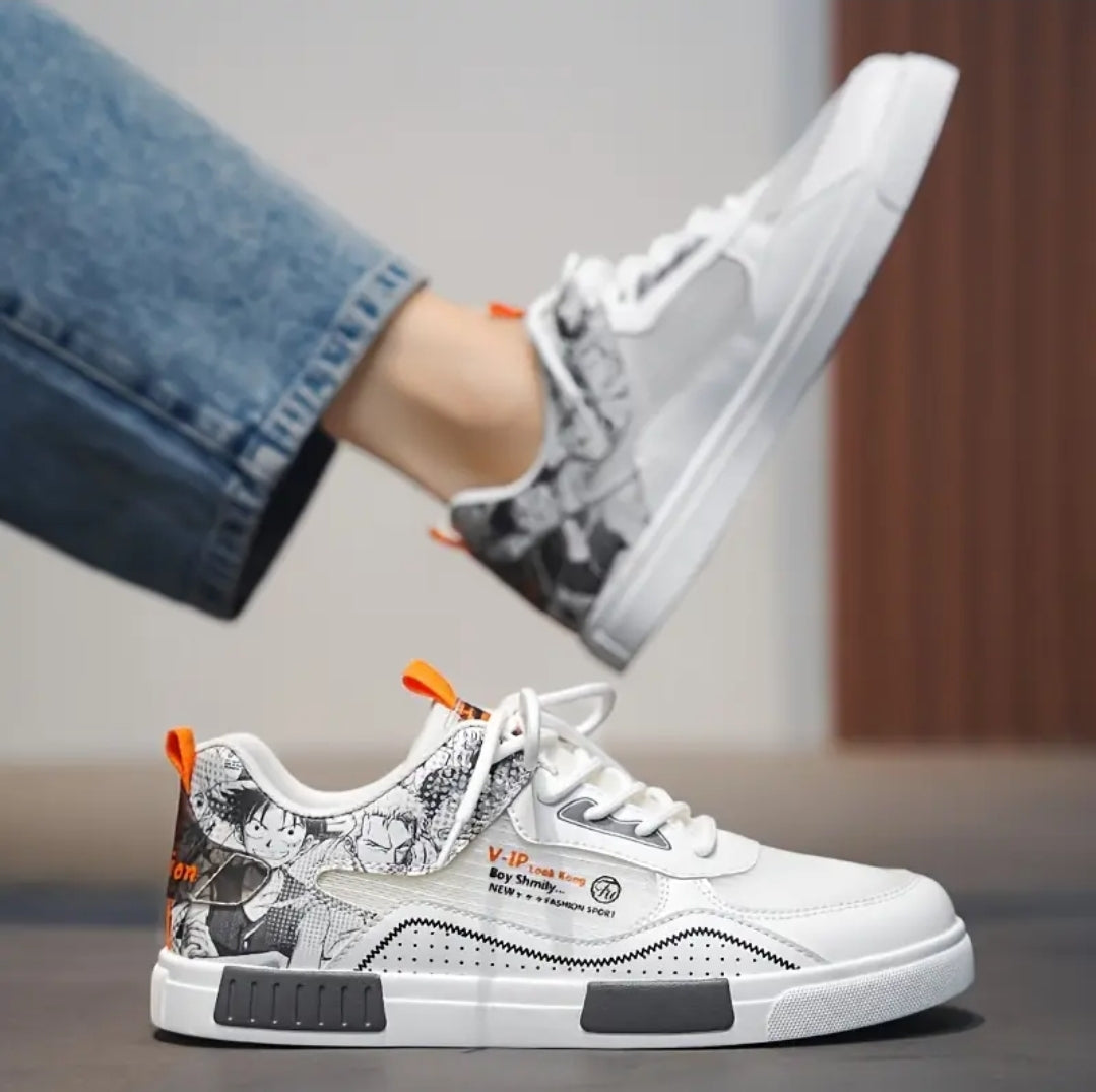 Baskets mode homme, respirantes en mesh ajouré, chaussures de sport décontractées, motif one piece