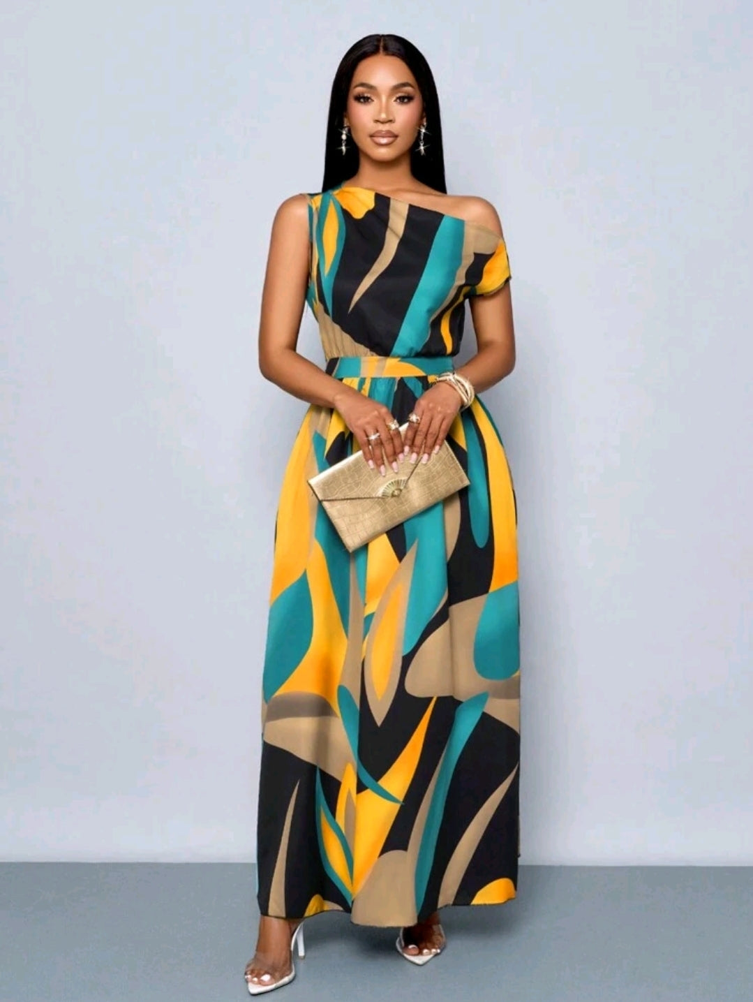 SOLERSUN Nouvelle robe élégante pour le printemps et l'été, décontractée, asymétrique à l'épaule