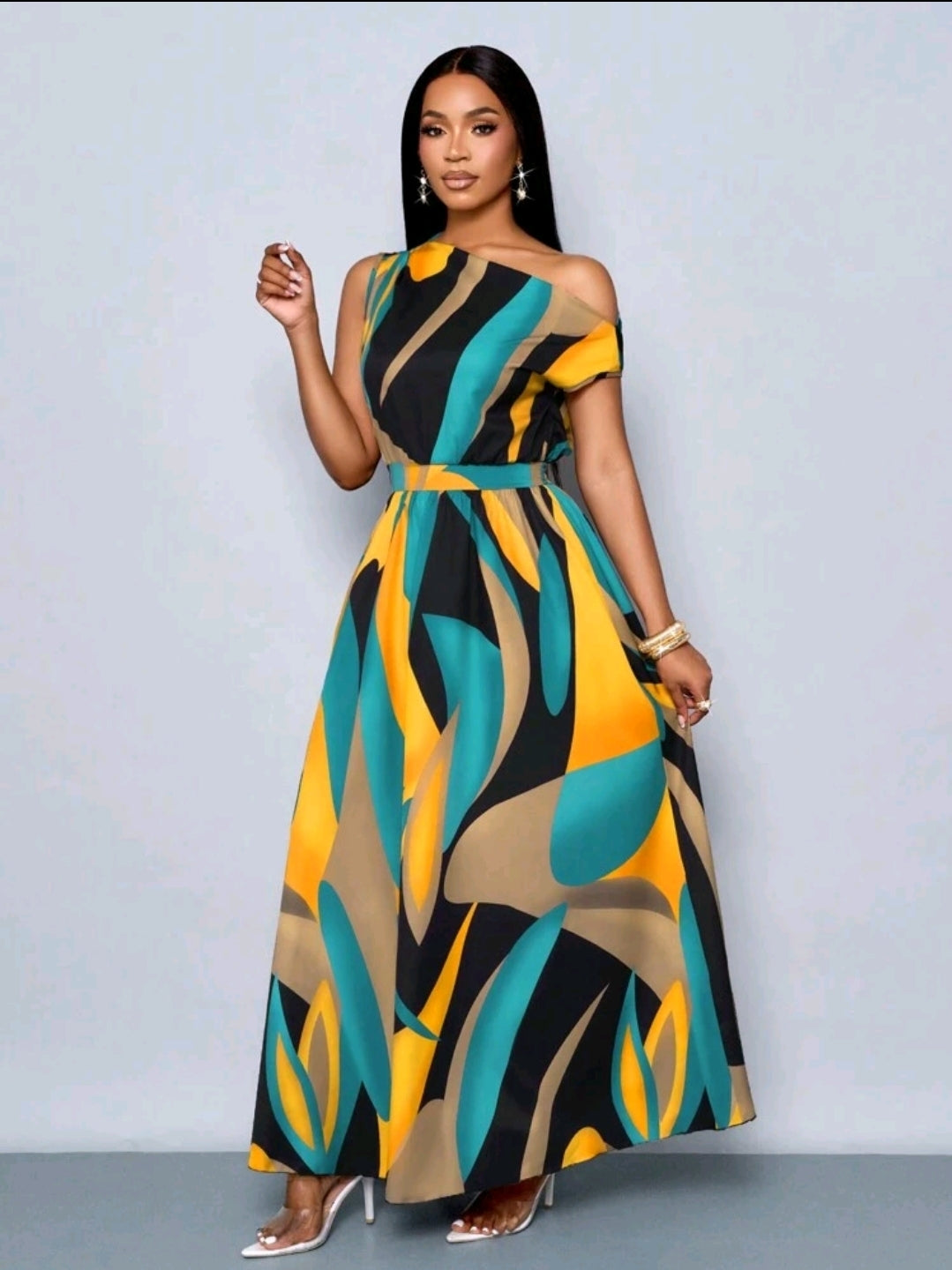 SOLERSUN Nouvelle robe élégante pour le printemps et l'été, décontractée, asymétrique à l'épaule