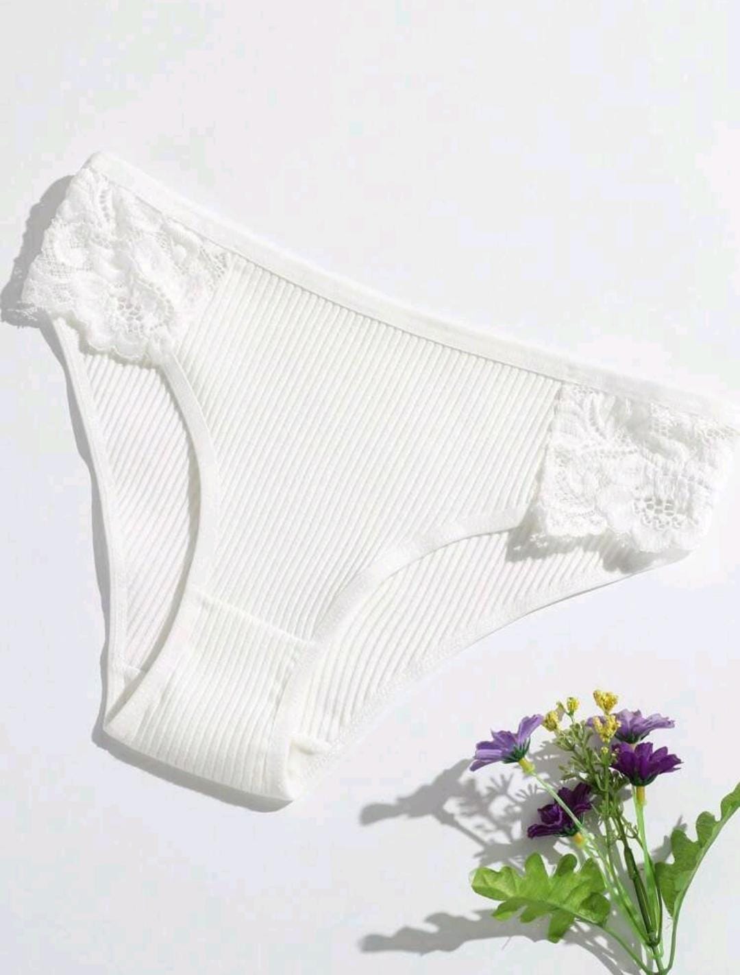 5 pièces / paquet Nouvelle culotte à triangle fileté pour femmes, sous-vêtements en dentelle