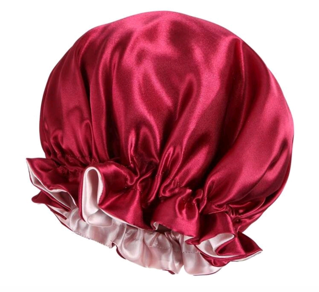 1 pièce Bonnet de sommeil doublé en satin pour femmes, coiffe pour perruques