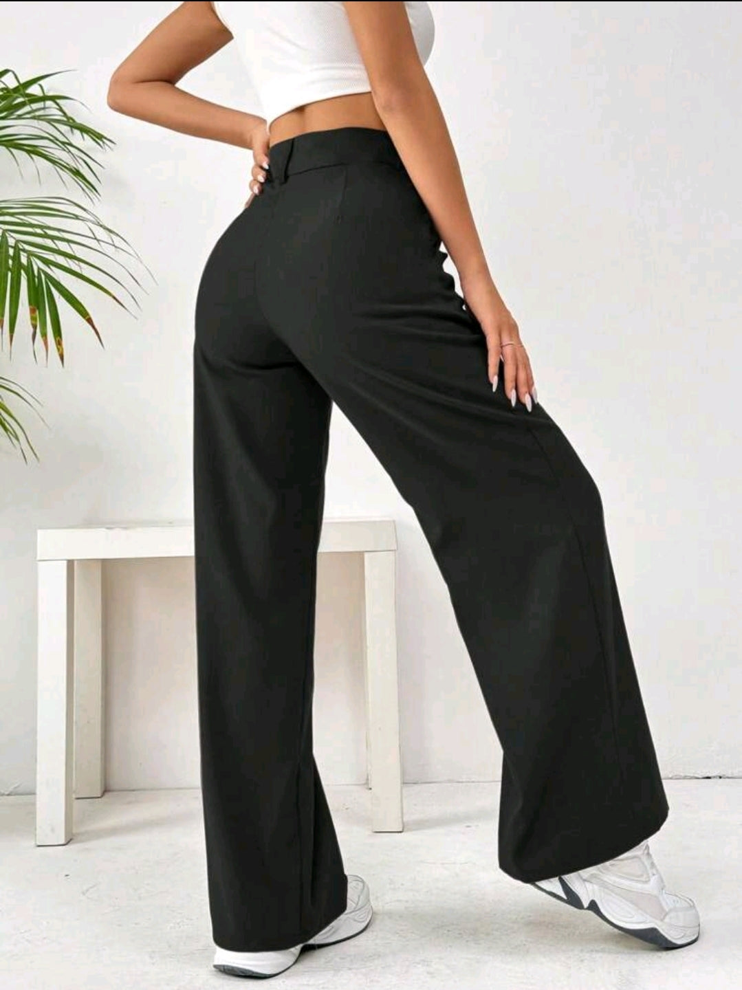 Flirla Pantalon à poches boutonnées à l'avant, tenue décontractée pour la vie quotidienne
