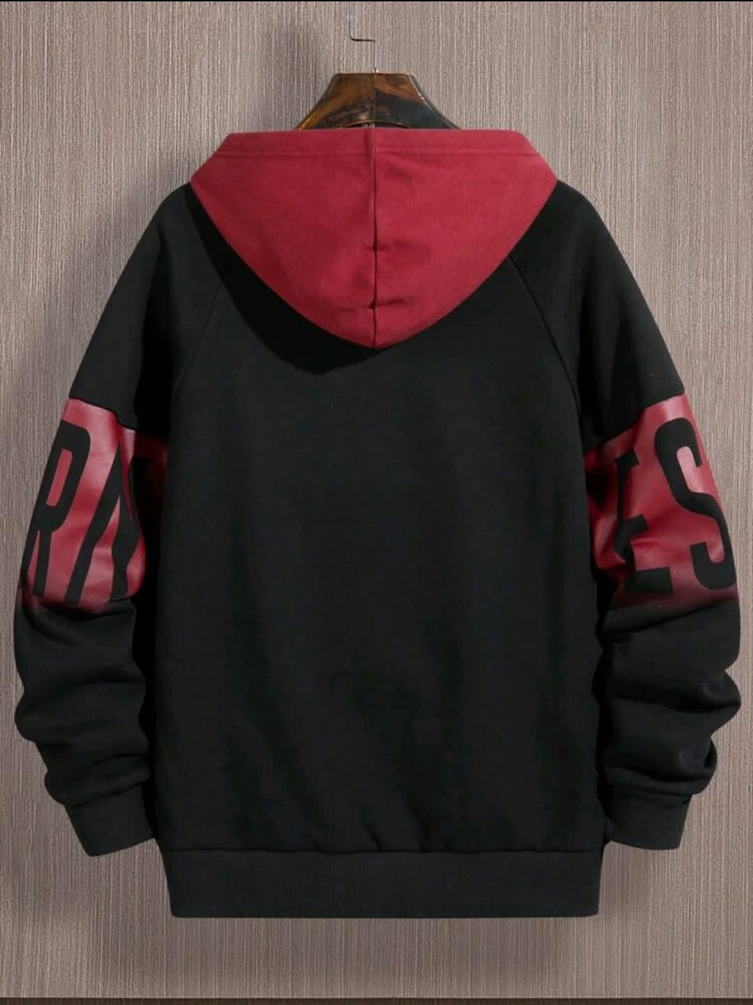 Sweat-shirt à capuche à cordon de serrage avec imprimé lettres en blocs de couleurs pour hommes
