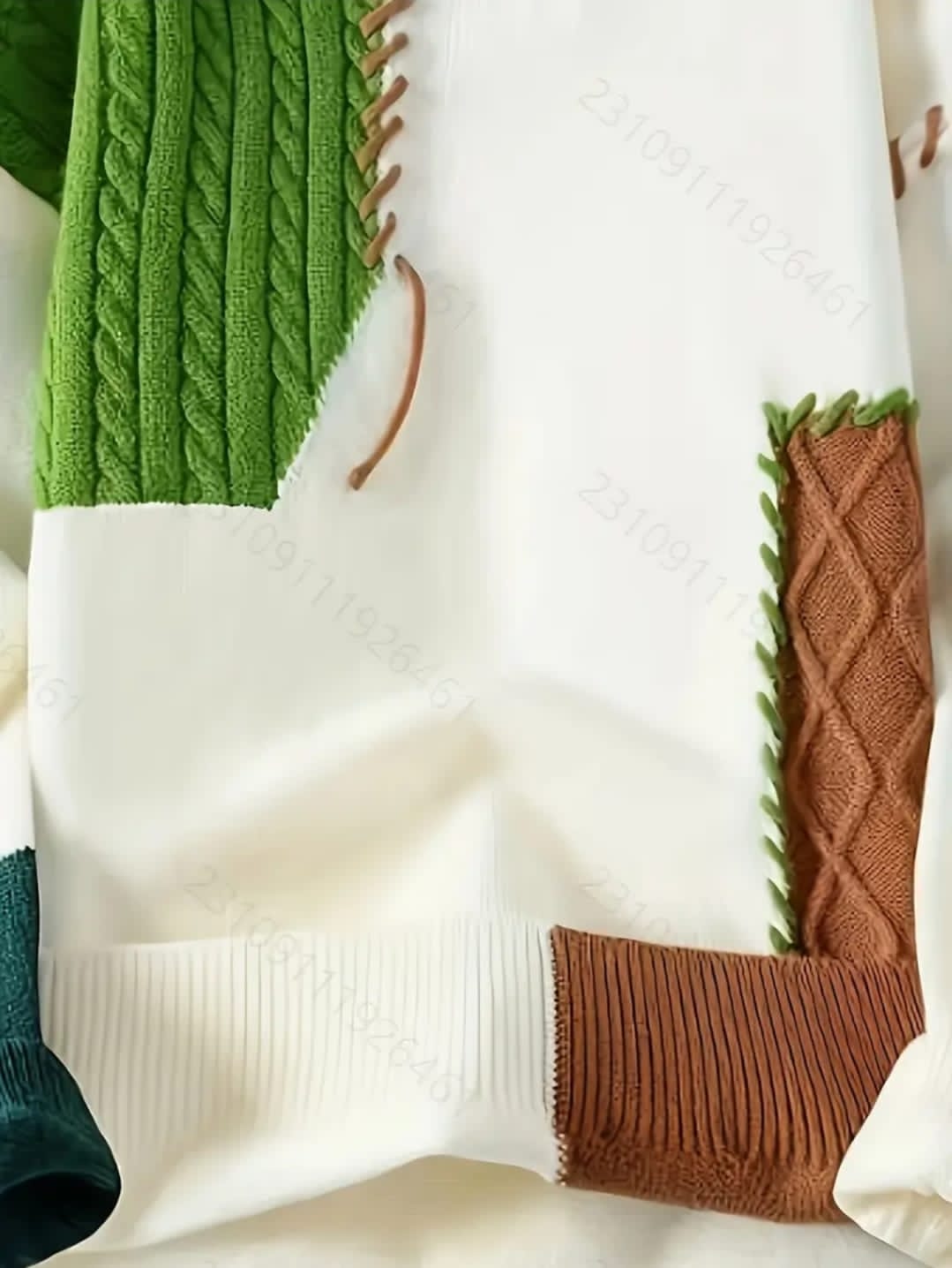 Pull Tricoté à Blocs de Couleur pour Hommes pour l'Automne et l'Hiver - Pull à Manches Longues Tendance et Polyvalent comme Cadeau