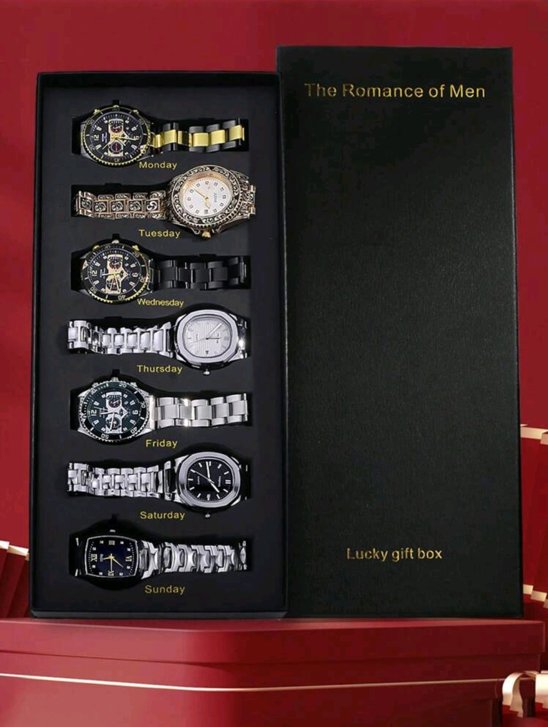 7 pièces/Set de montres de mode de luxe pour hommes, cadeau parfait pour les amis et les pères