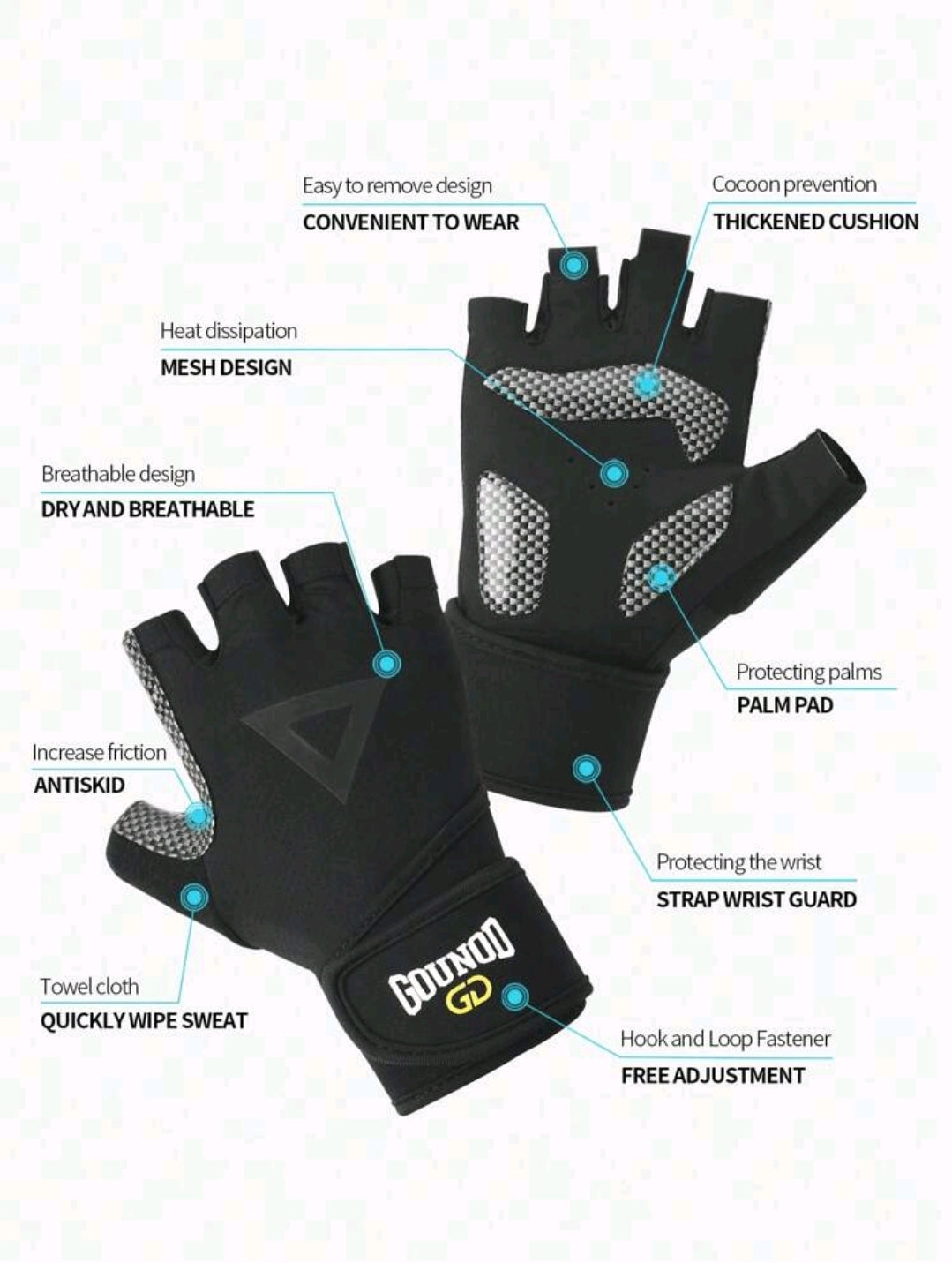 GOUNOD Gants d'entraînement GOUNOD pour hommes et femmes,