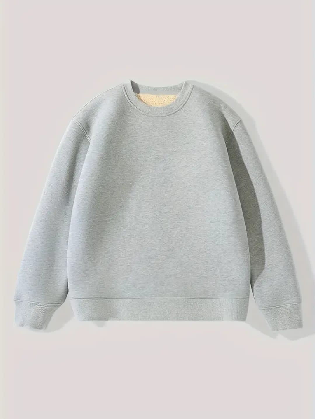 Sweatshirts décontractés à col rond pour hommes - Tissu tricoté épais en molleton 100 % polyester