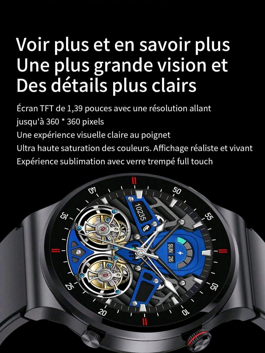 Montre Connectée, Appel/Composition Sans Fil, Mode Multi-Sport