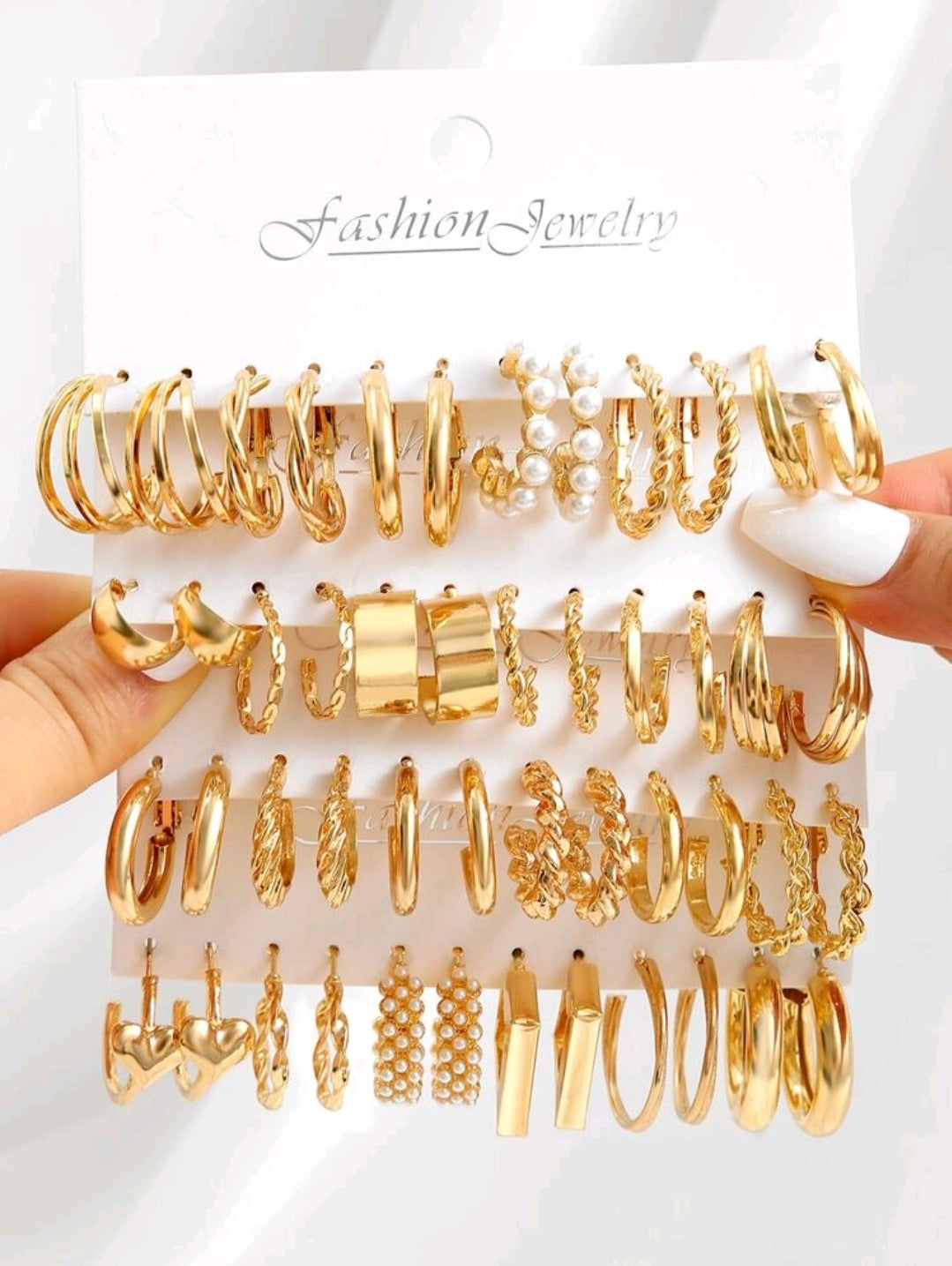 Ensemble De 48 Paires De Boucles D'oreilles Décoratives En Fausses Perles, Ensemble De 48 Paires De Boucles D'oreilles Métalliques