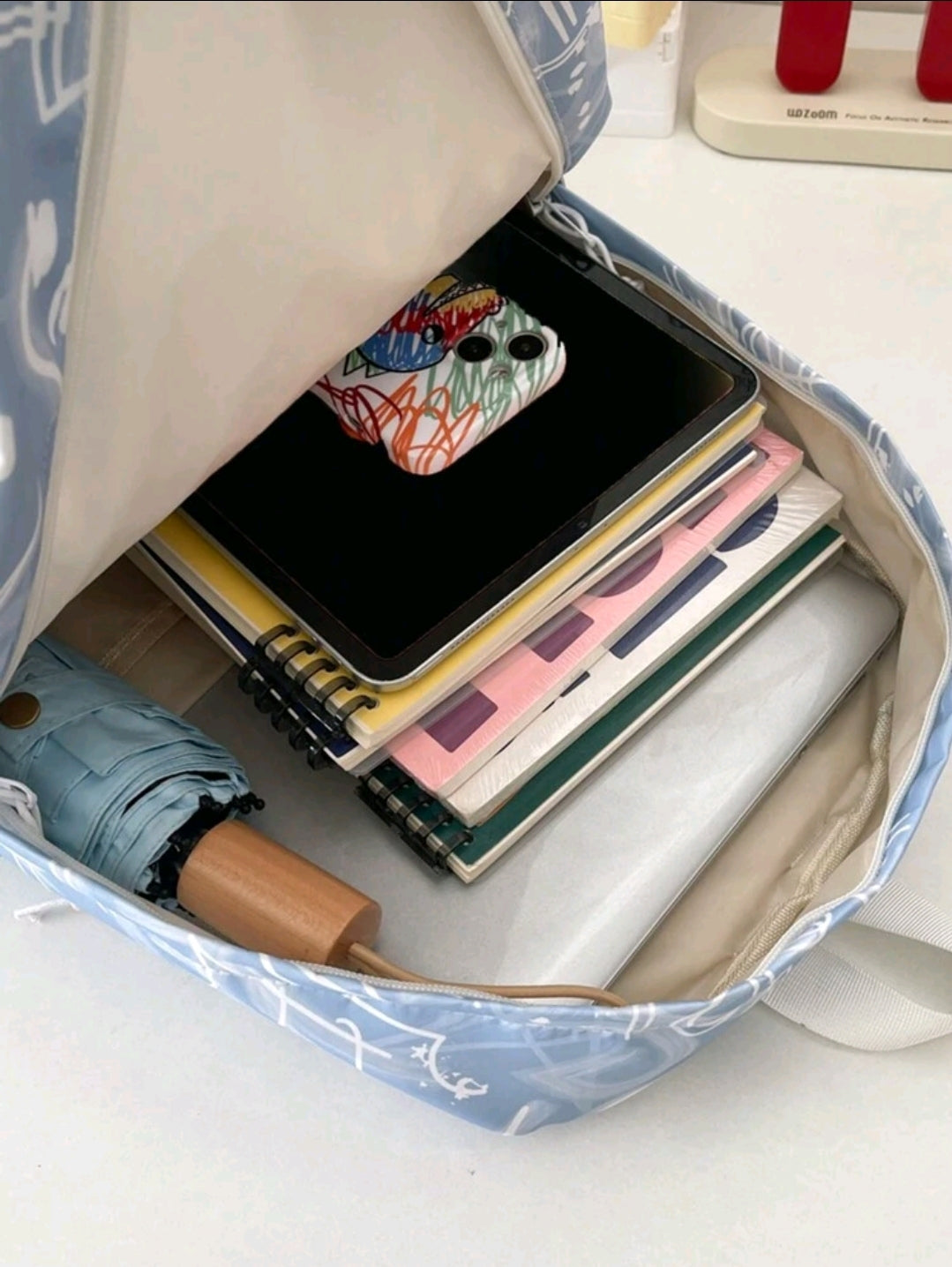 1 pièce Sac à dos femme mode tie dye, grande capacité, poches multiples, sac d'école style décontracté, sans accessoire suspendu inclus