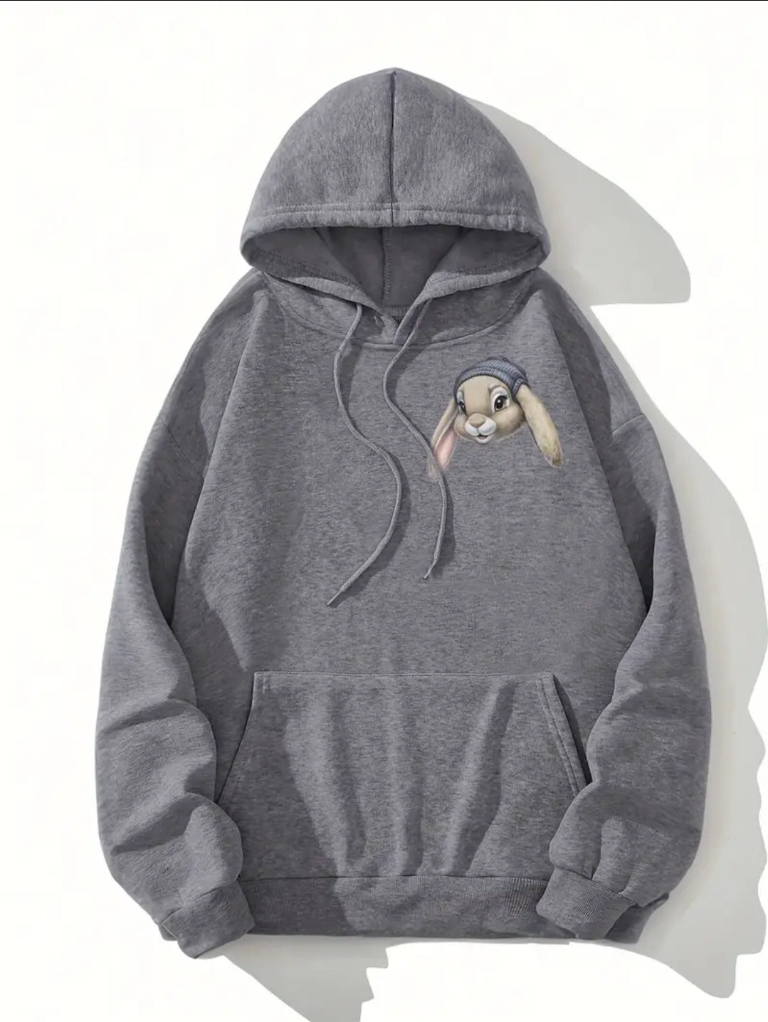 Sweat à Capuche Chic avec Imprimé Lapin Cartoon pour Femme - Polyester Confortable