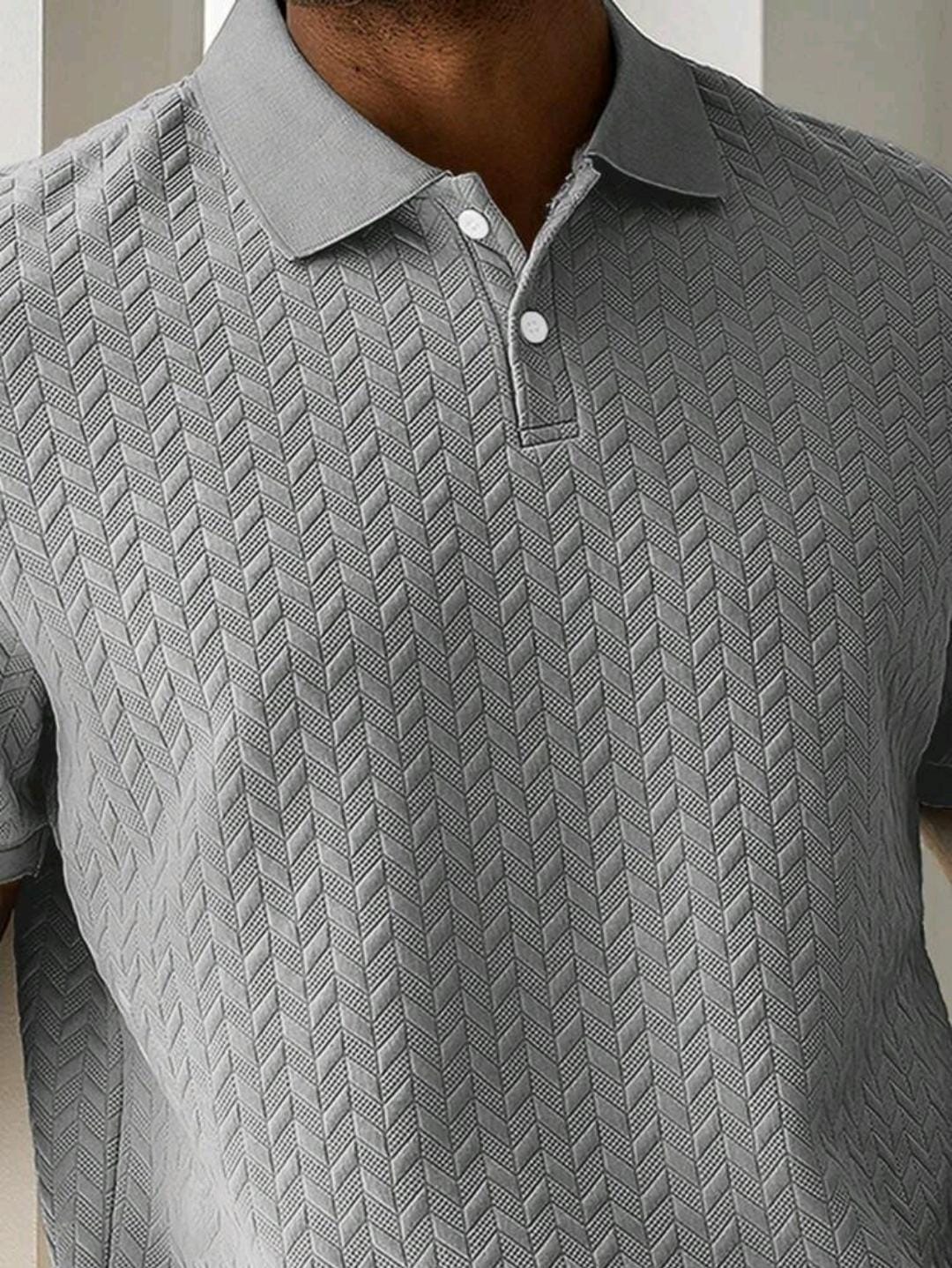 Manfinity Homme Chemise polo simple à manches courtes avec col à revers