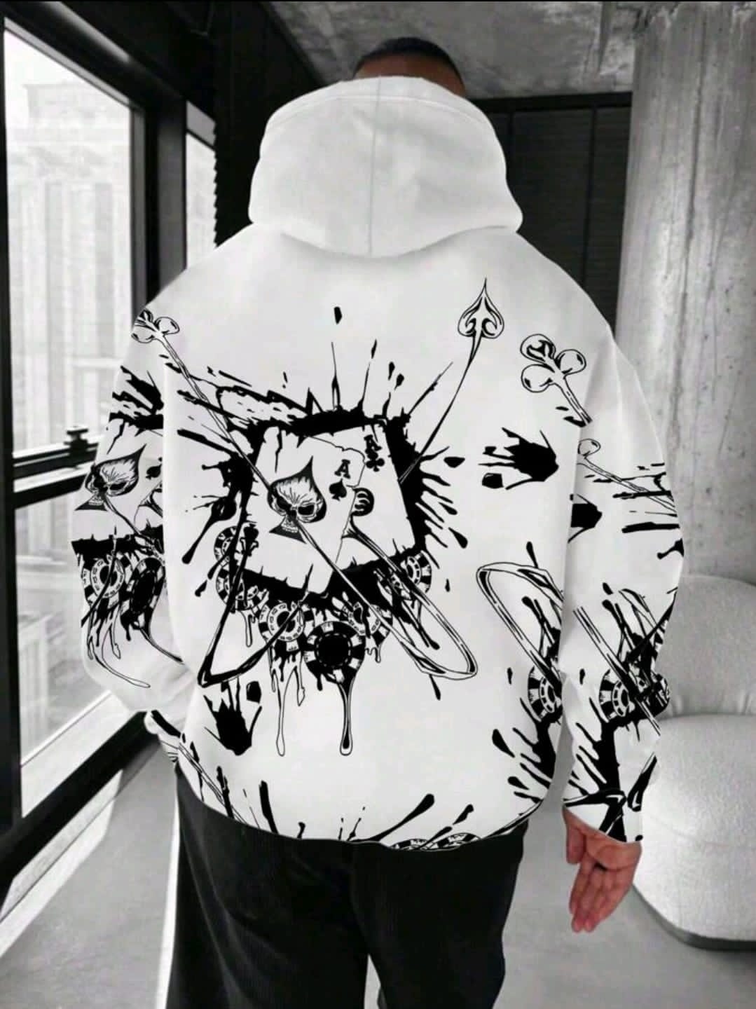 Sweat-shirt à capuche décontracté à manches longues