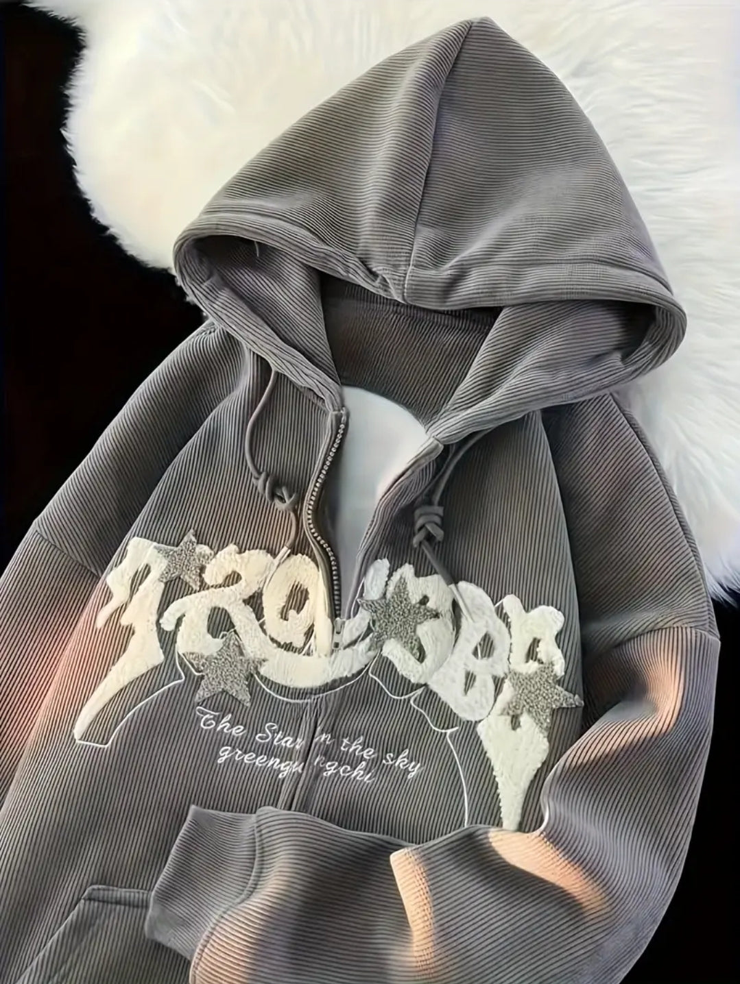 Sweat à Capuche Brodé pour Femme - Motif Montagne et Lettres, Coupe Décontractée Légère pour Printemps/