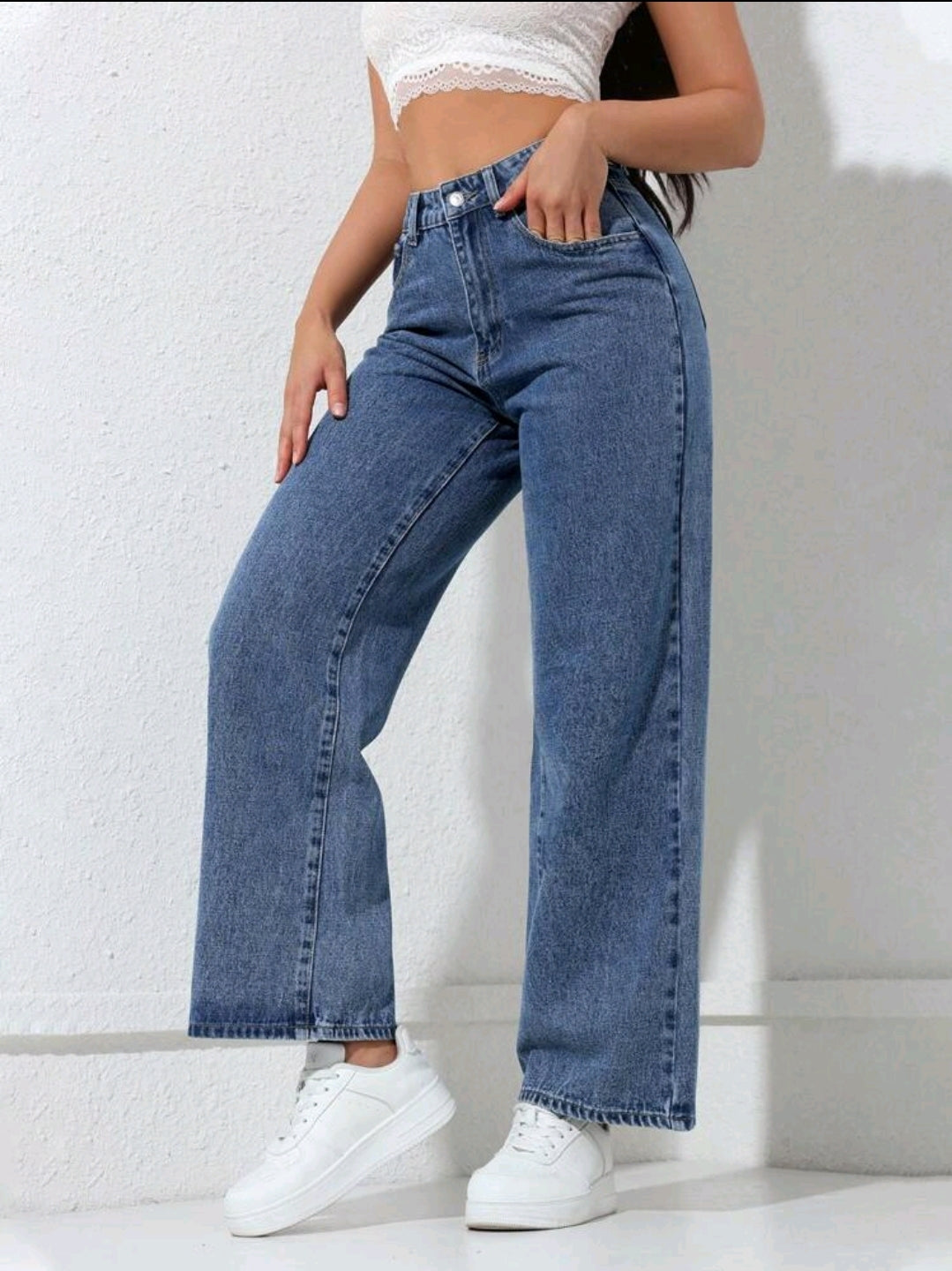 PETITE Jeans droits décontractés et déchirés pour femmes