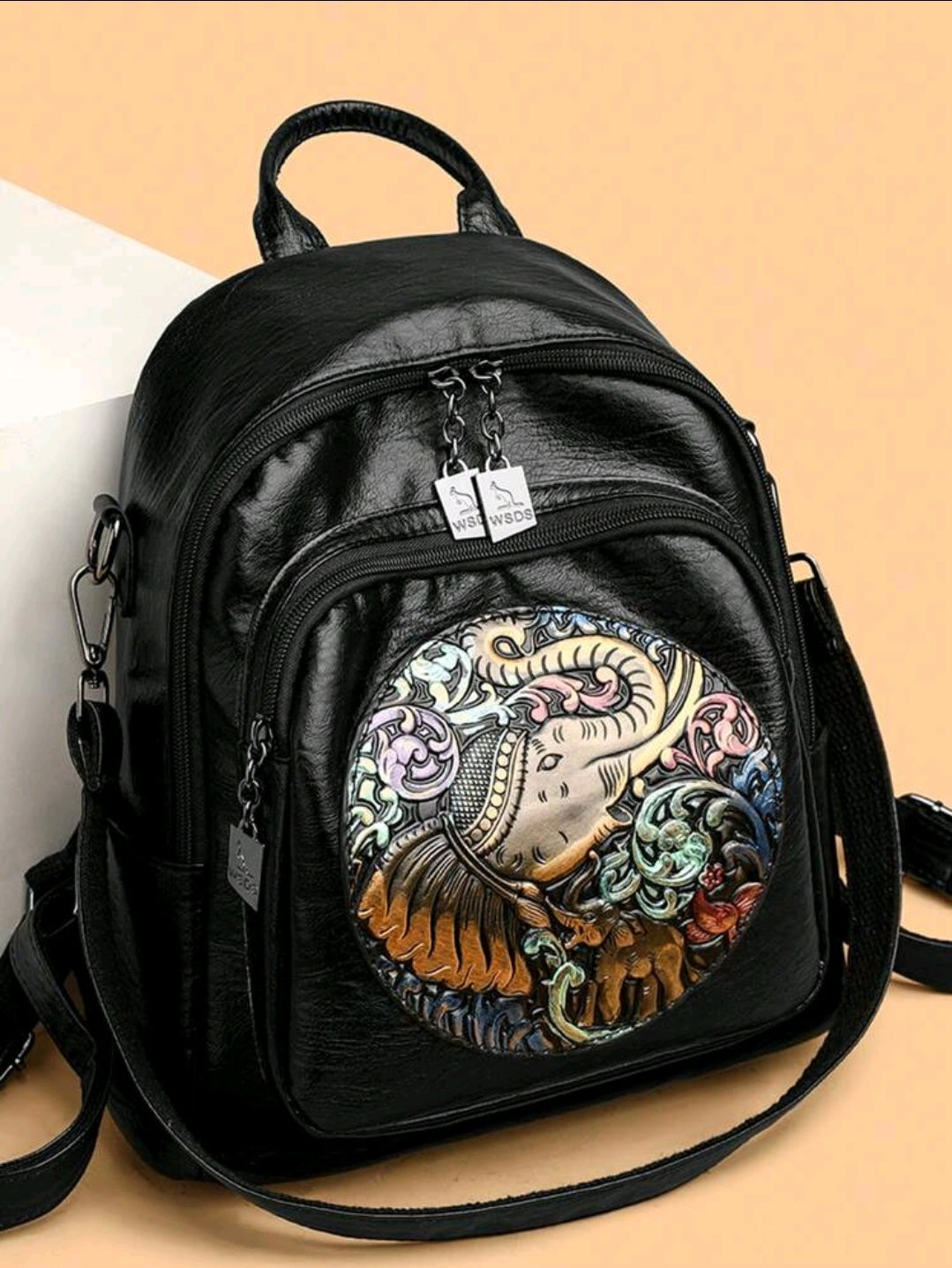 2025 Sacs à dos avec imprimé éléphant, sacs à dos en cuir de haute qualité de couleur unie, marque de luxe pour femmes, sacs de voyage Mochilas