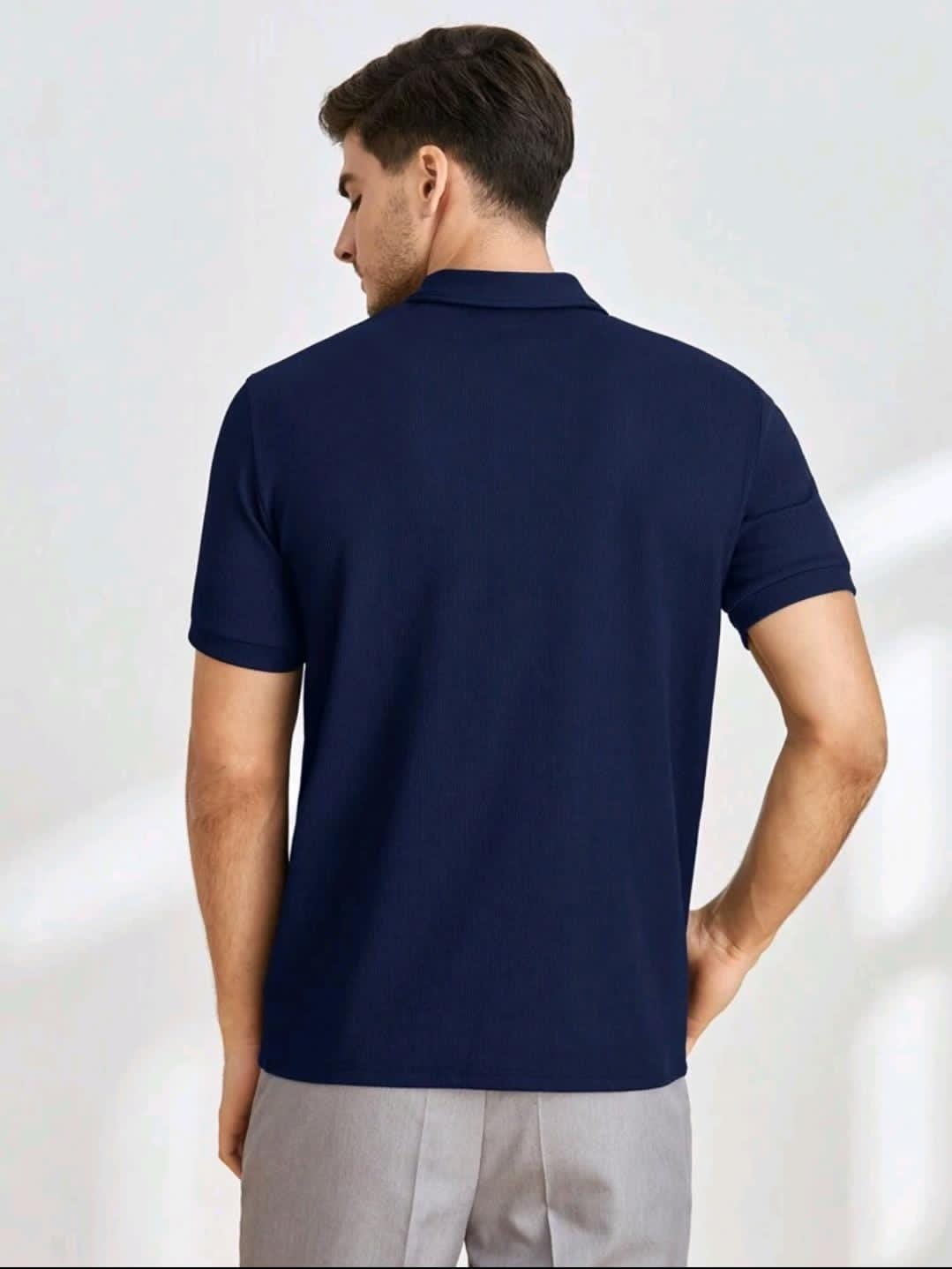 Manfinity Modomio Homme Polo Unicolore Zippé