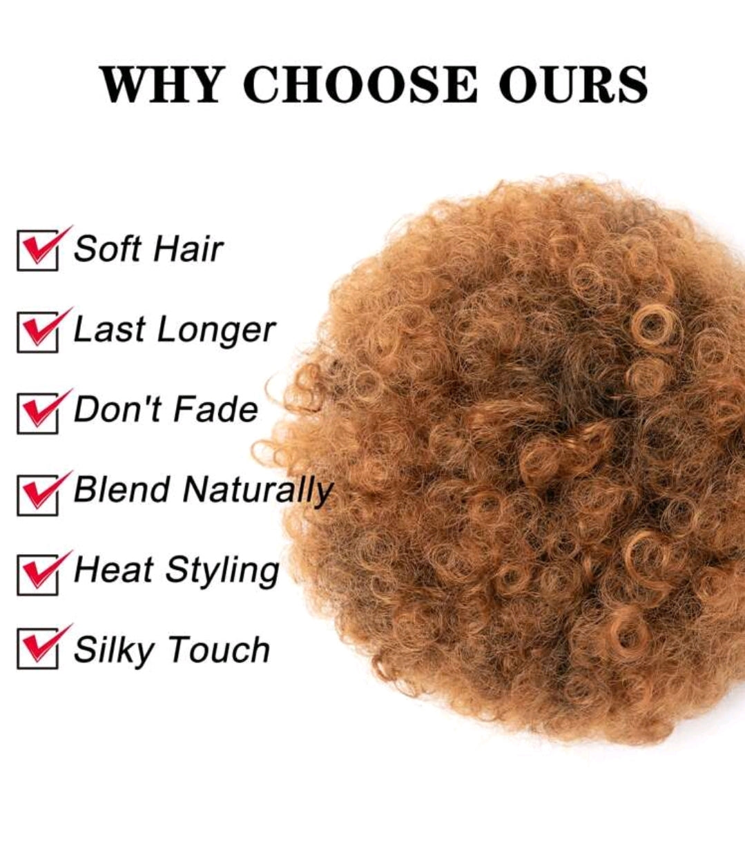 Afro Cordon Queue De Cheval Crépus Bouclés Chignon Cheveux Synthétiques Extensions Courtes Postiches Updo Cheveux Pour