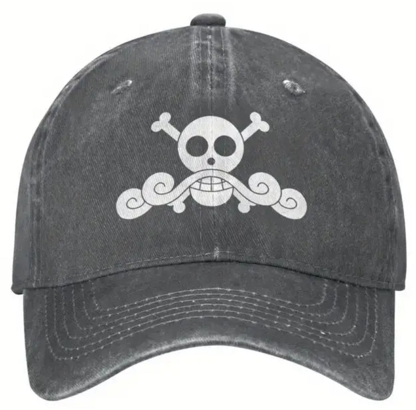 Casquette de baseball délavée et usée pour Ace de One Piece Gol D.Roger