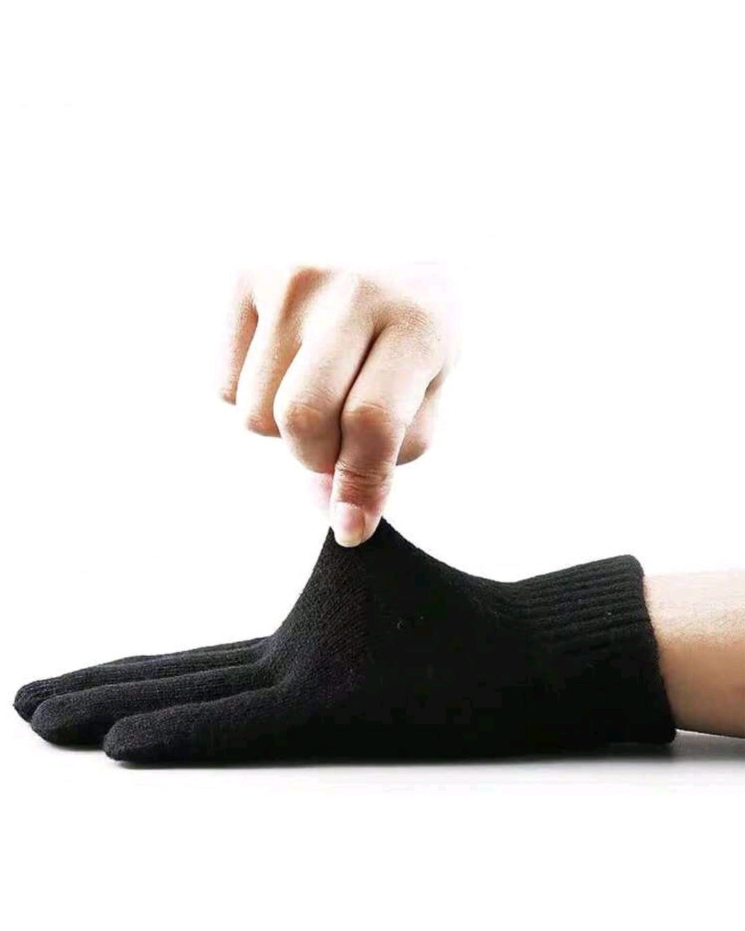 1 paire de gants tricotés blancs couvrant les doigts, compatibles avec les écrans tactiles, doublure chaude, gants de cyclisme pour temps froid