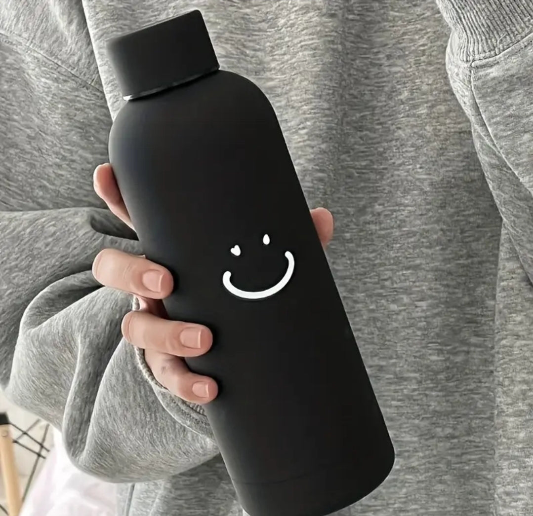 1pc Bouteille d'eau isotherme en acier inoxydable, lavage à la main, réutilisable, ronde, polyvalente