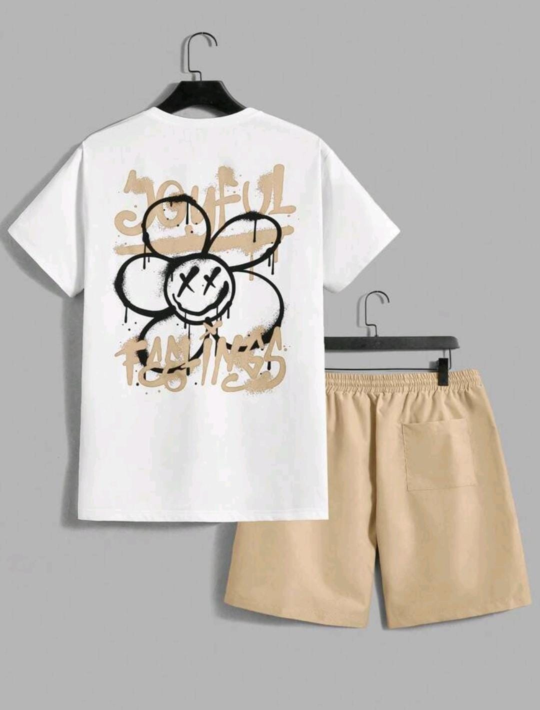 Manfinity EMRG Ensemble de t-shirt décontracté à col rond et à manches courtes
